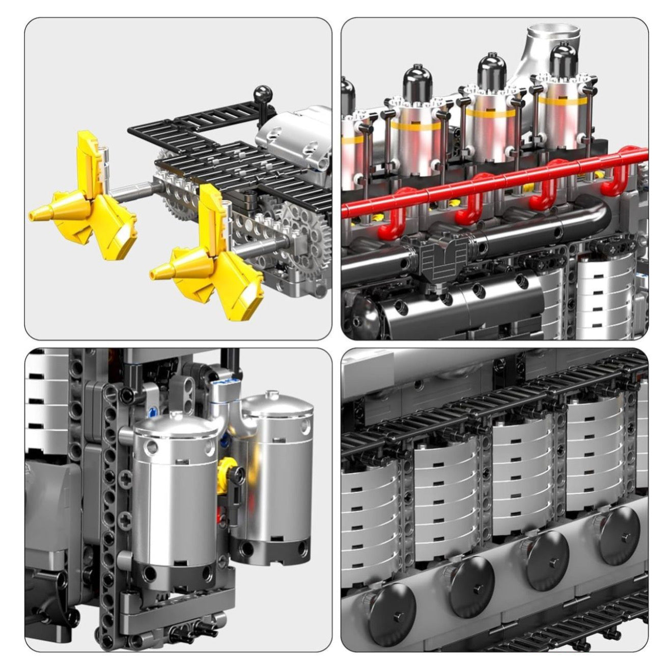 Dual Propeller Marine Diesel Engine - MOC Building Kit - 3222 Pcs