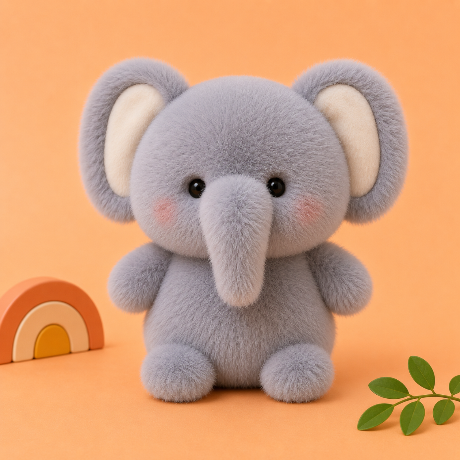 Mojibricks 15CM Kawaii Ellie Elephant Plushie – Ultra-Soft Gentle Giant Companion & Aesthetic Room Decor – Perfect Birthday or Christmas Gift for Kids