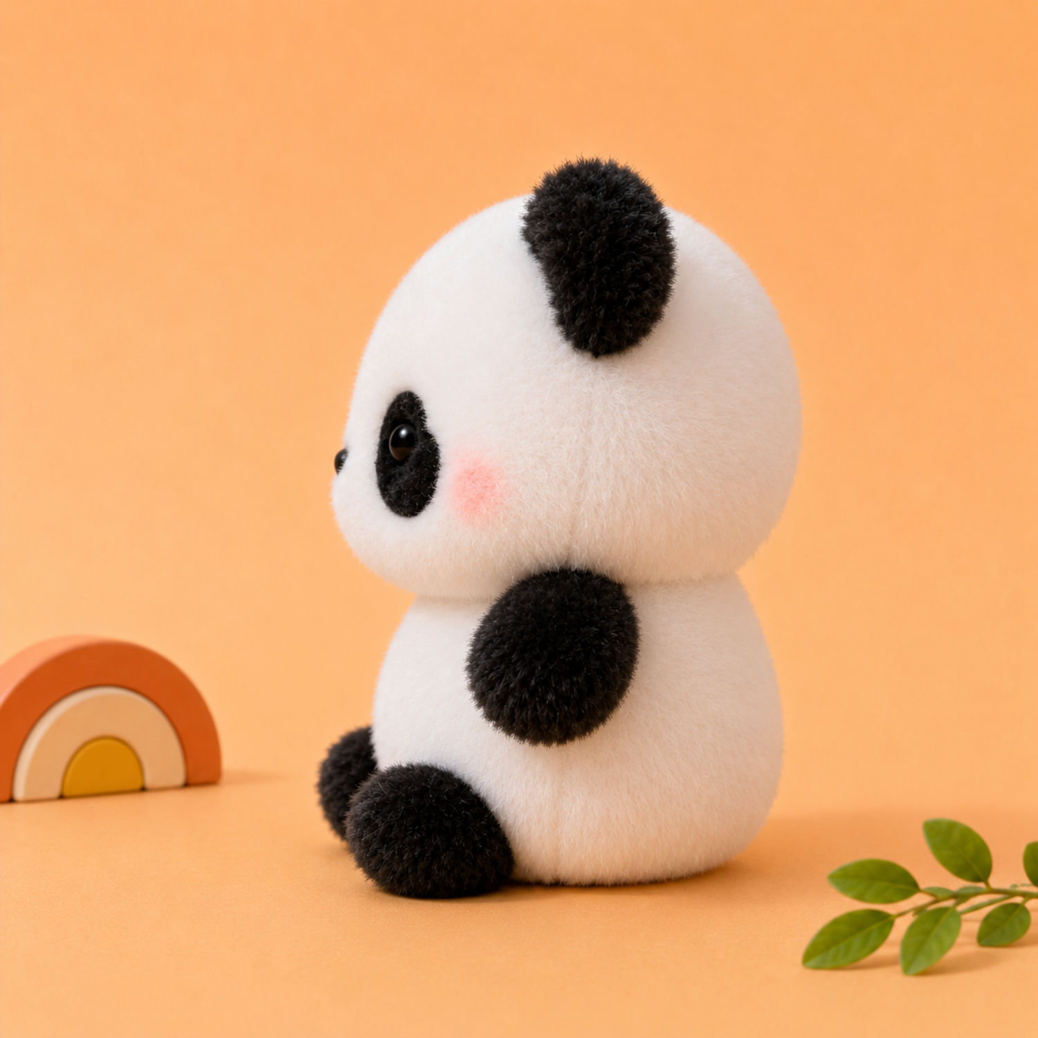 Mojibricks 15CM Kawaii Pip the Panda Plushie – Ultra-Soft Black & White Cuddle Buddy & Aesthetic Desk Companion – Perfect Birthday or Christmas Gift