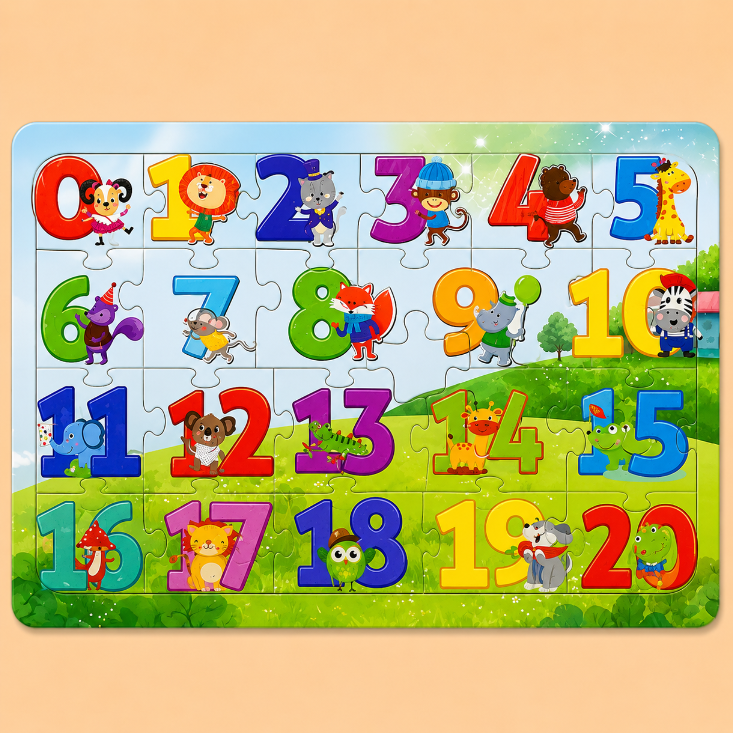30-Piece Wooden Puzzle Set - Animals, Dinosaurs & Cartoon Themes - Montessori Educational Toy - Creative Gift for Toddlers & Kids