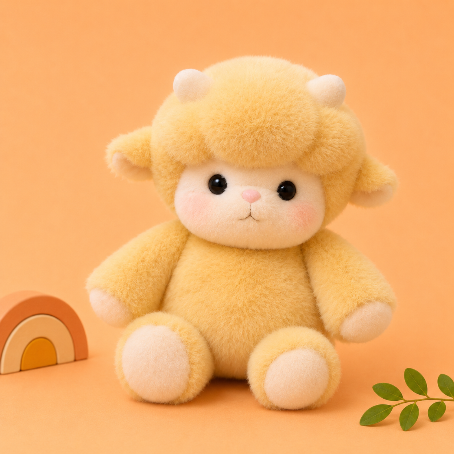 Mojibricks 45CM Sunny the Golden Lamb Plush Toy – Giant Ultra-Soft Cloud-Touch Stuffed Animal – Large Cuddle Companion for Ages 4+