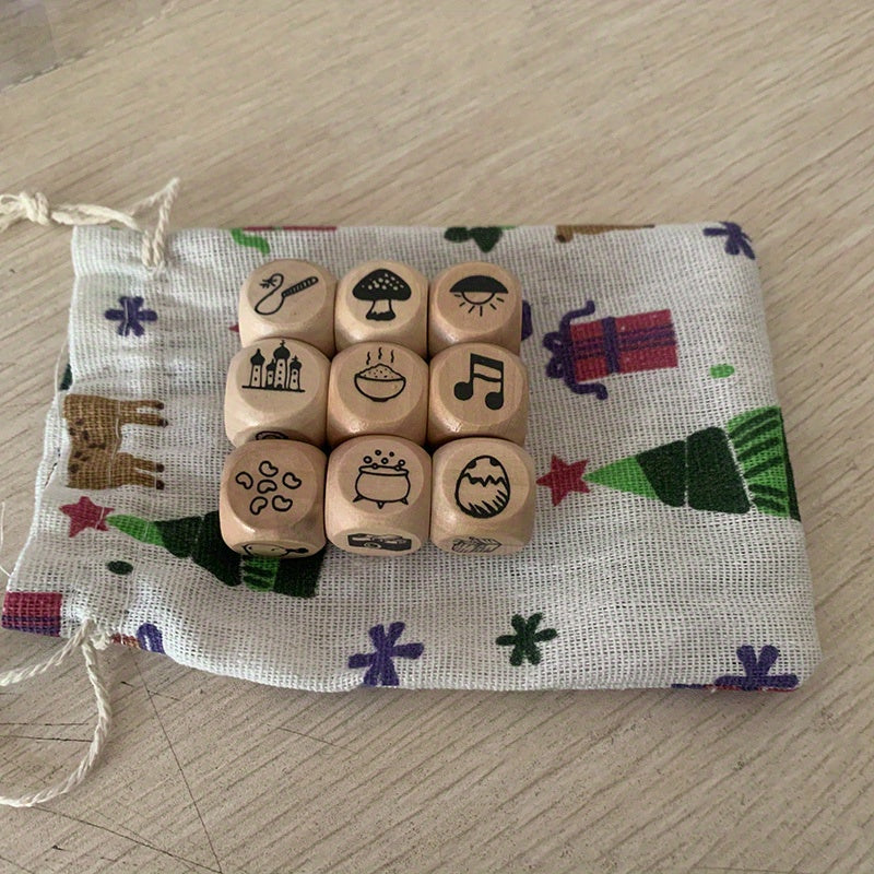 9-Piece Story Dice Set with Pouch – Educational Storytelling Toy for Kids, Classrooms & Family Game Nights