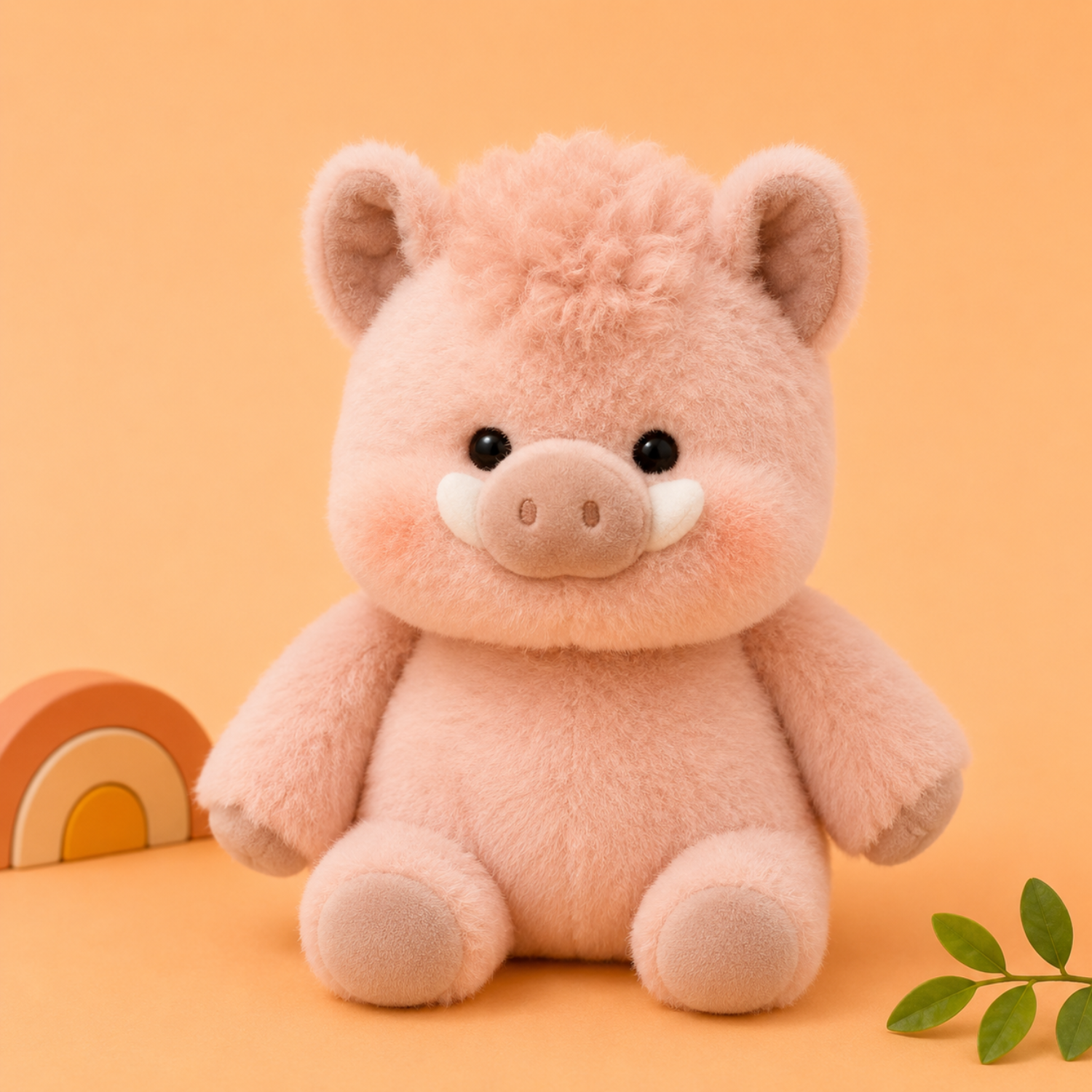 Mojibricks 45CM Bramble the Dusty Rose Boar Plush Toy – Giant Ultra-Soft Cloud-Touch Stuffed Animal – Large Cuddle Companion for Ages 4+
