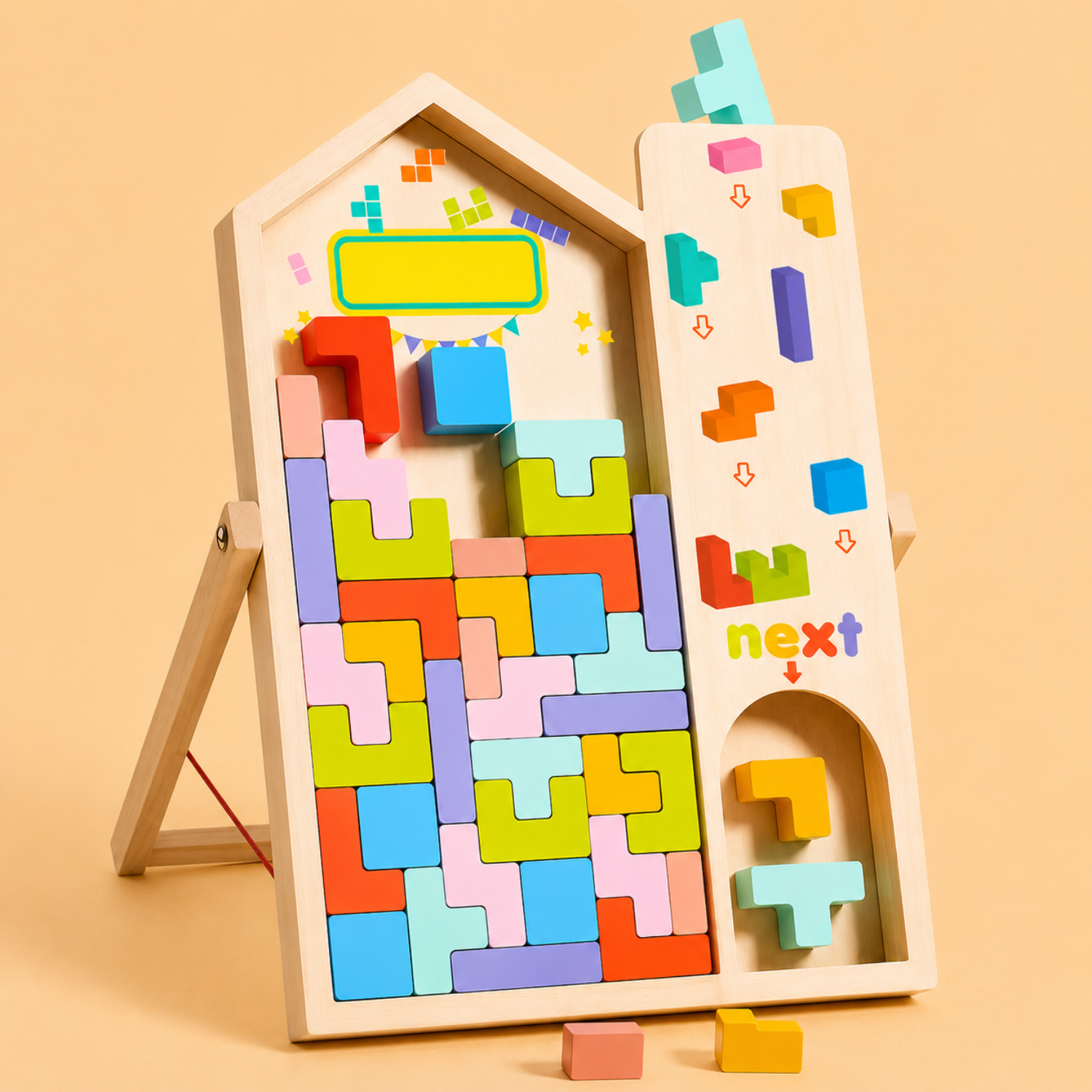 Mojibricks 3D Wooden Mind-Challenge Puzzle – Interactive Parent-Child Tabletop Game – Educational Intelligence & Creativity Toy for Kids
