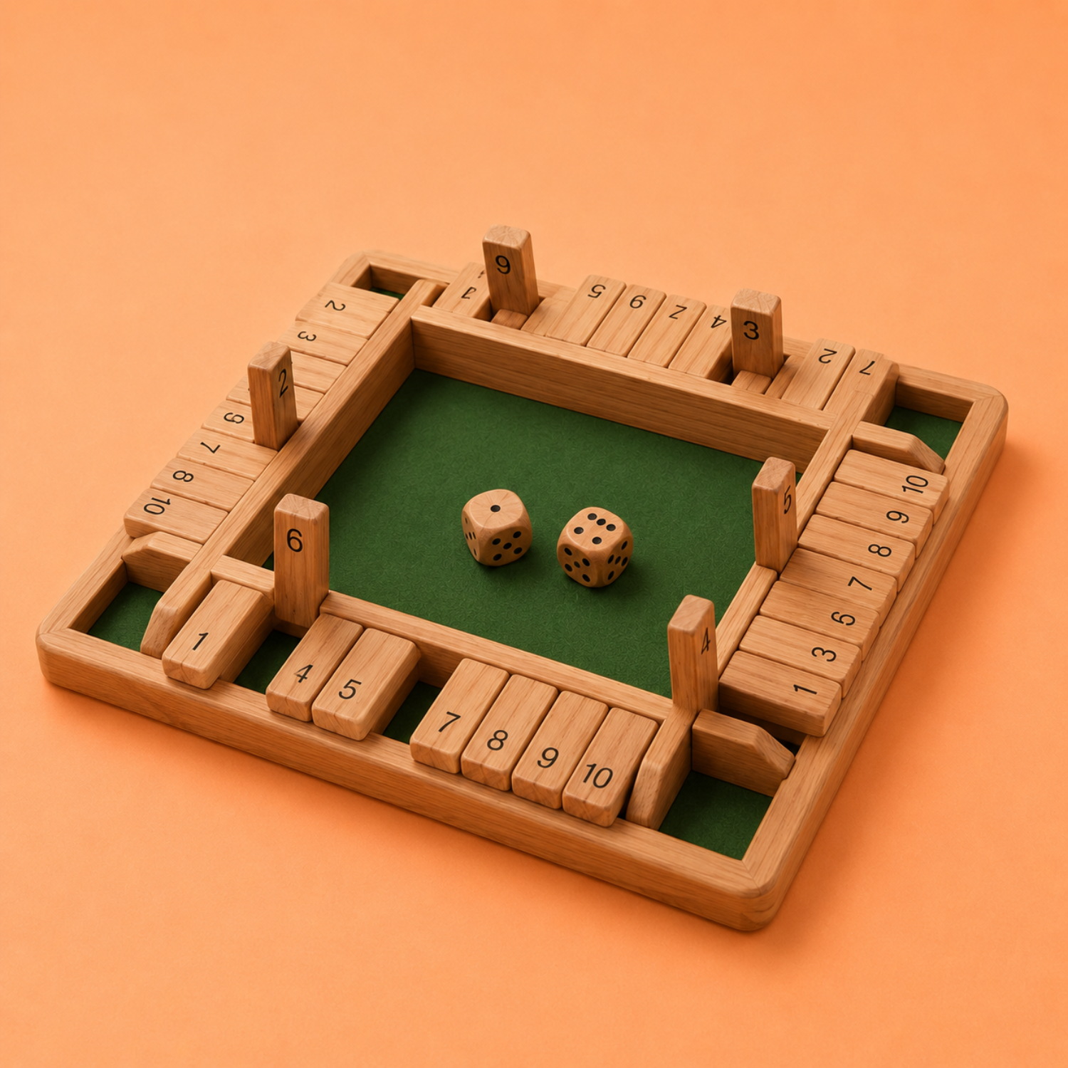 Shut the Box Dice Game – Educational Wooden Game for Math Skills and Strategic Thinking – Compact and Portable for All Ages