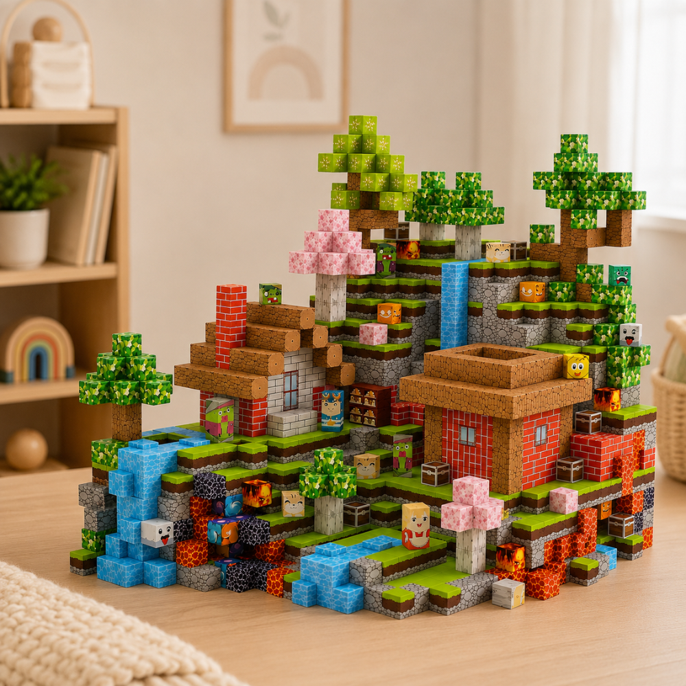 Magnetic Building Blocks for Kids - 100pcs Educational Magnet Tiles - STEM Toy for Ages 3+ - Durable ABS