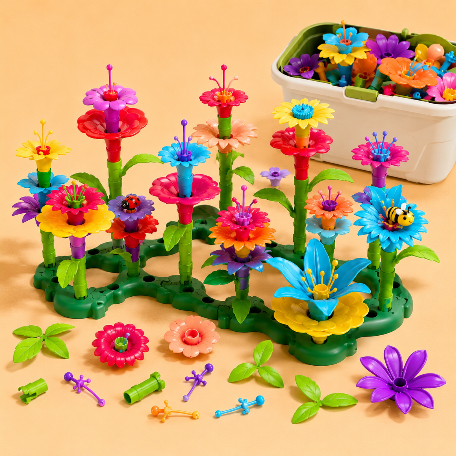 Mojibricks Flower Garden Building Set – Creative STEM Arrangement Toy – Educational Construction Blocks for Kids Ages 8+