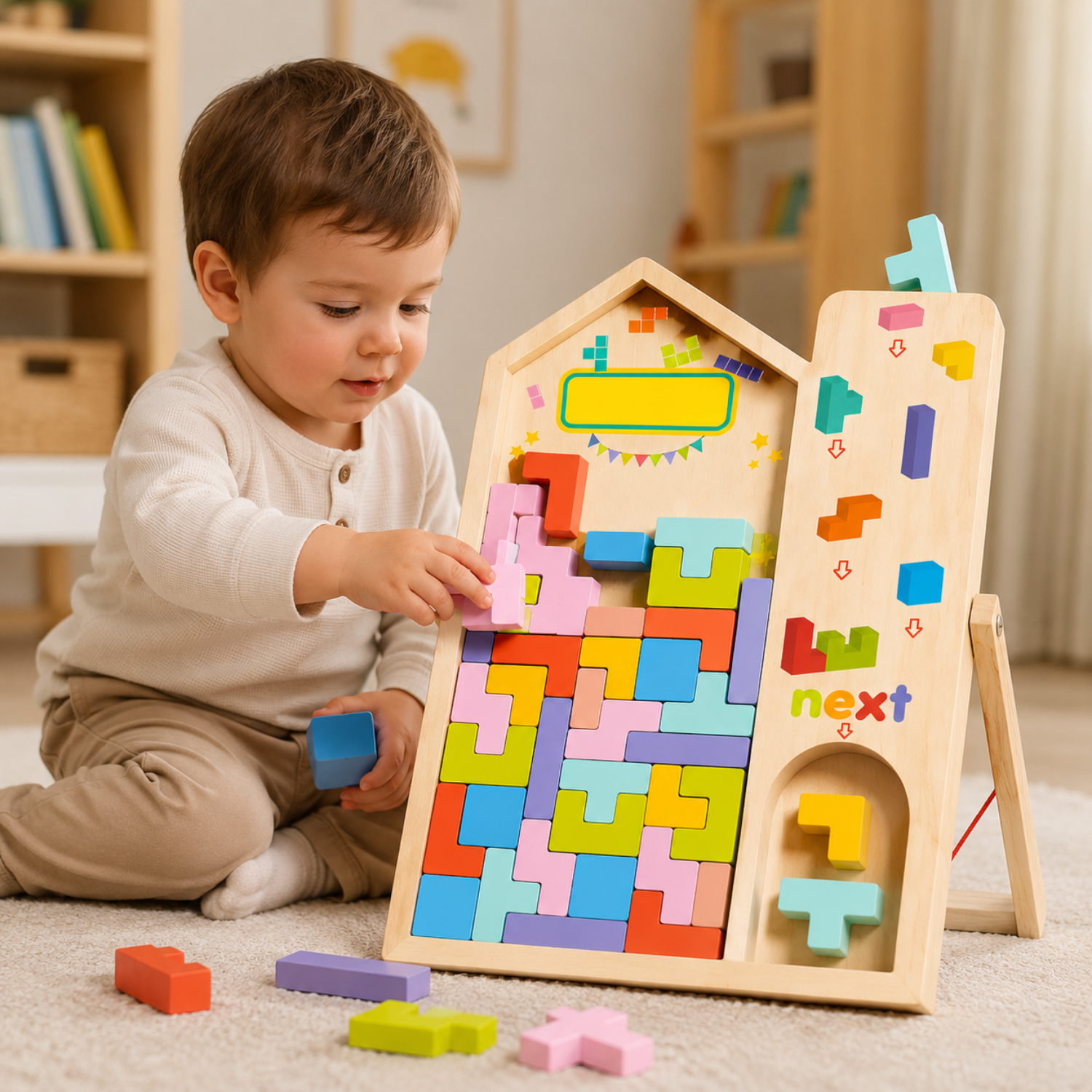 Mojibricks 3D Wooden Mind-Challenge Puzzle – Interactive Parent-Child Tabletop Game – Educational Intelligence & Creativity Toy for Kids