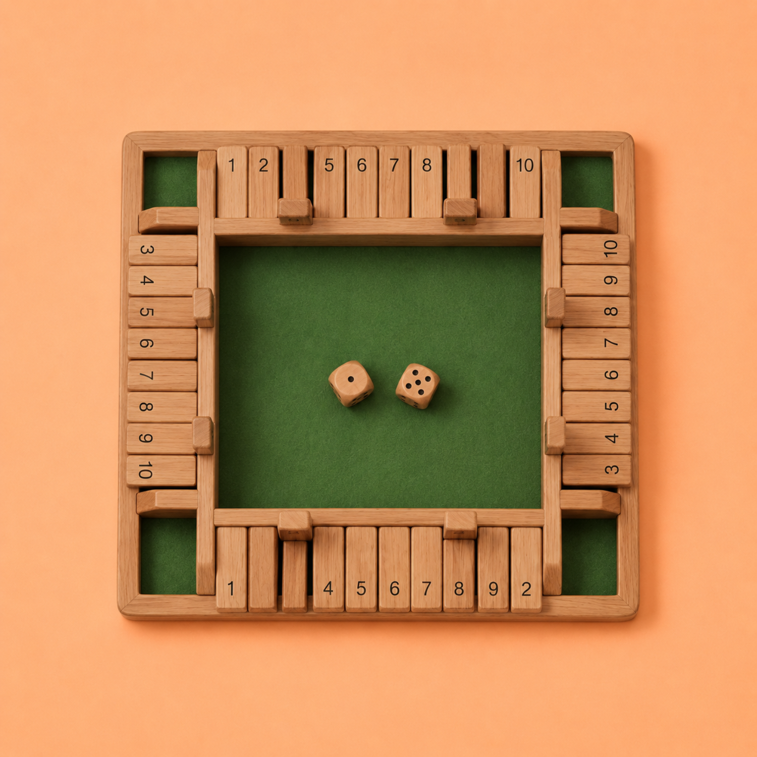 Shut the Box Dice Game – Educational Wooden Game for Math Skills and Strategic Thinking – Compact and Portable for All Ages