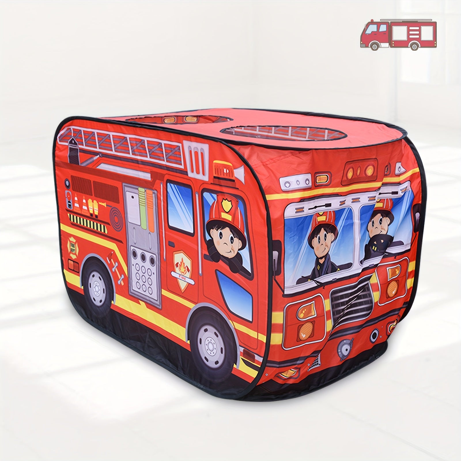 Fire Truck Car Tent for Kids – Foldable Indoor & Outdoor Playhouse with Sunroof