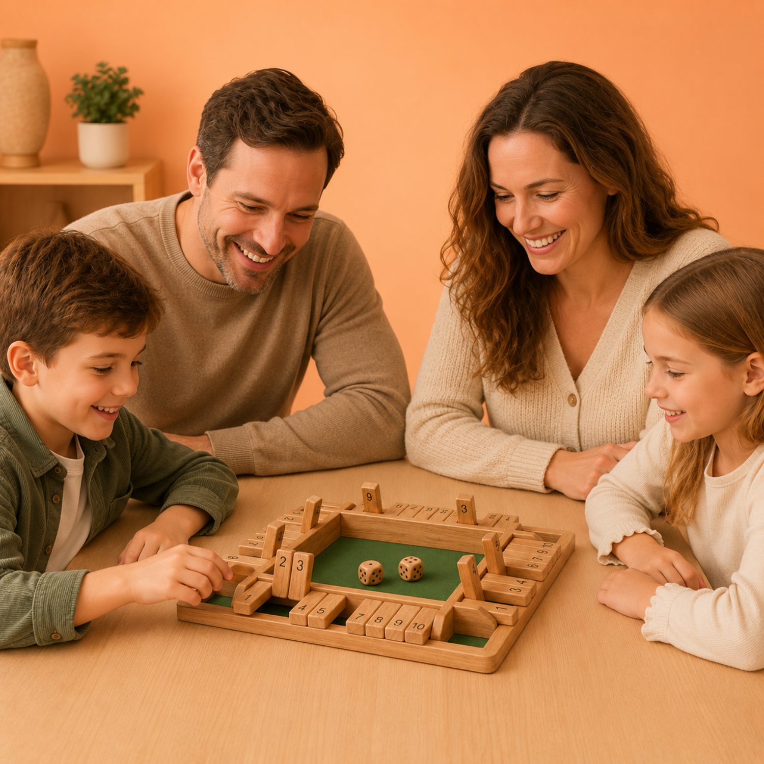 Shut the Box Dice Game – Educational Wooden Game for Math Skills and Strategic Thinking – Compact and Portable for All Ages