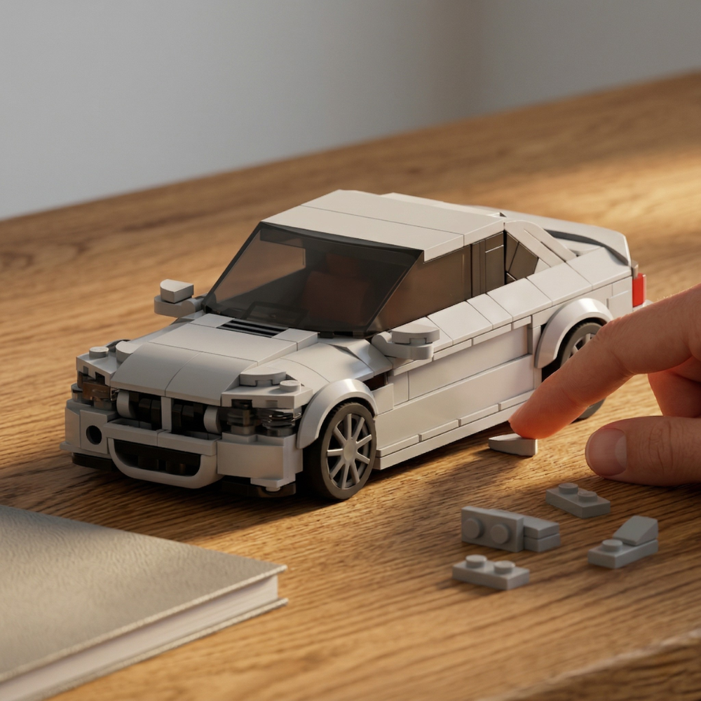 BMW M3 E46 Silver Steel Edition - MOC Building Kit