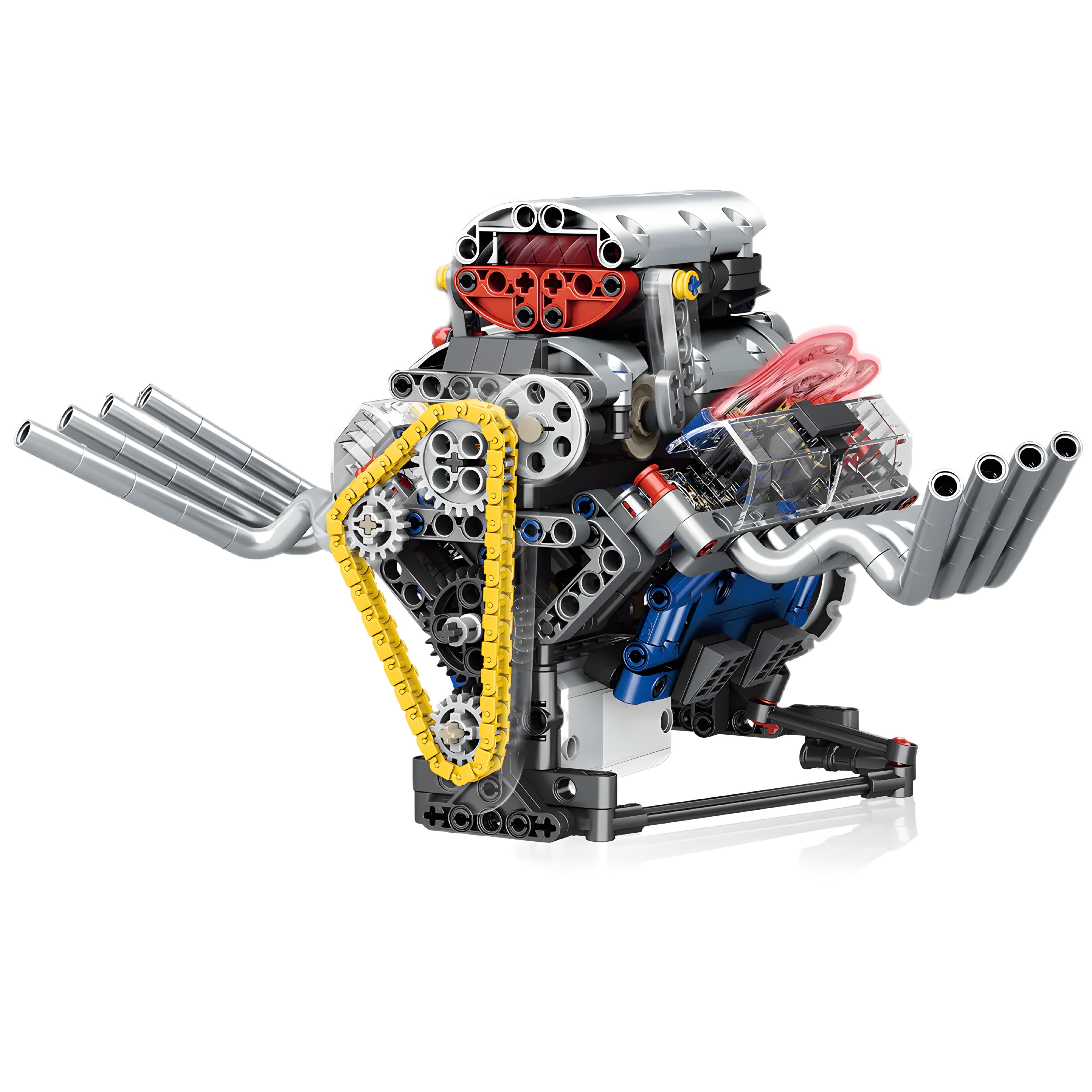 Motorized V8 Hot Rod Engine - MOC Building Kit - 662 Pcs
