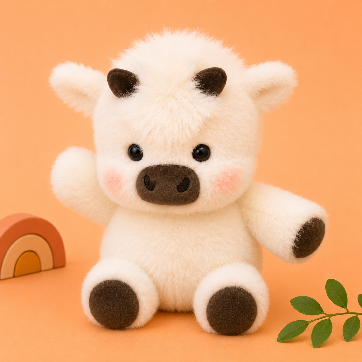 Mojibricks 45CM Finn the Snowy Calf Plush Toy – Giant Ultra-Soft Cloud-Touch Stuffed Animal – Large Cuddle Companion for Ages 4+