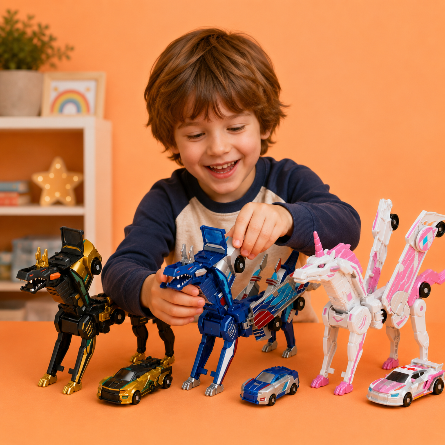 Fusion Strike Dragons – Magnetic Transforming Race Cars – 2-in-1 Fusion Action – Creative Battery-Free Toy – For Kids Ages 4+