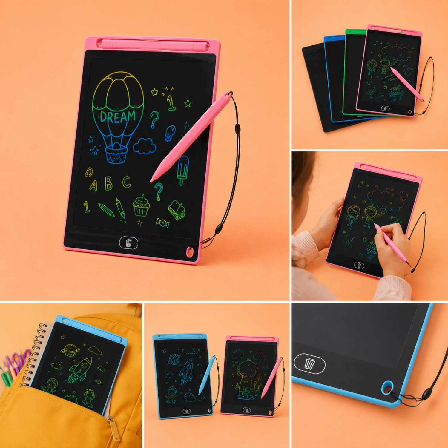 Toddler Drawing Tablet – Digital Writing Pad for Kids – Reusable LCD Doodle Board – Creative & Educational Toy – Eye-Friendly & Durable – 8.5 & 12 Inch