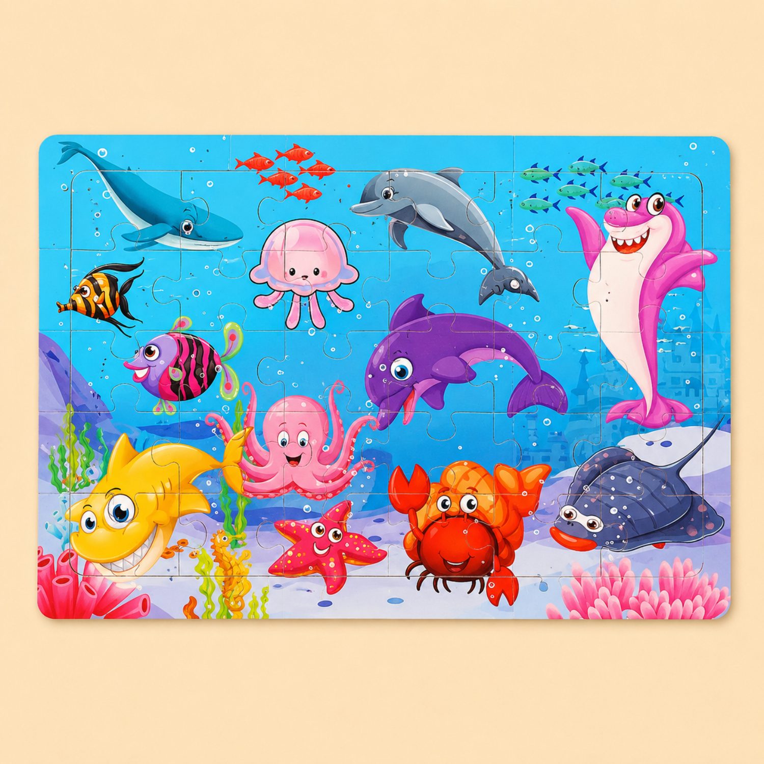 30-Piece Wooden Puzzle Set - Animals, Dinosaurs & Cartoon Themes - Montessori Educational Toy - Creative Gift for Toddlers & Kids