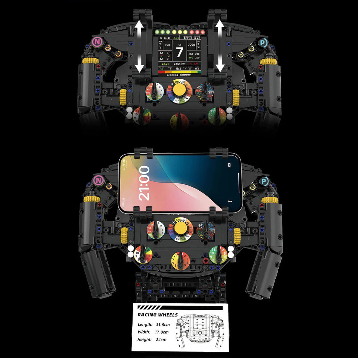 1:1 Scale Grand Prix Steering Wheel - MOC Building Kit - 834 Pcs