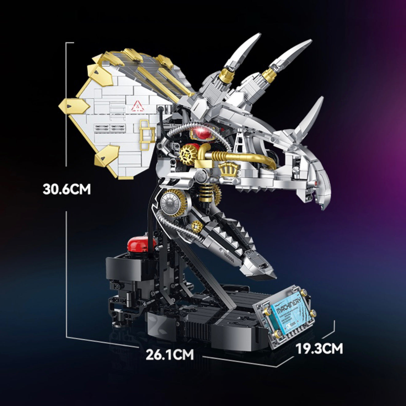 Cyber Triceratops Head Model | 928 Pieces
