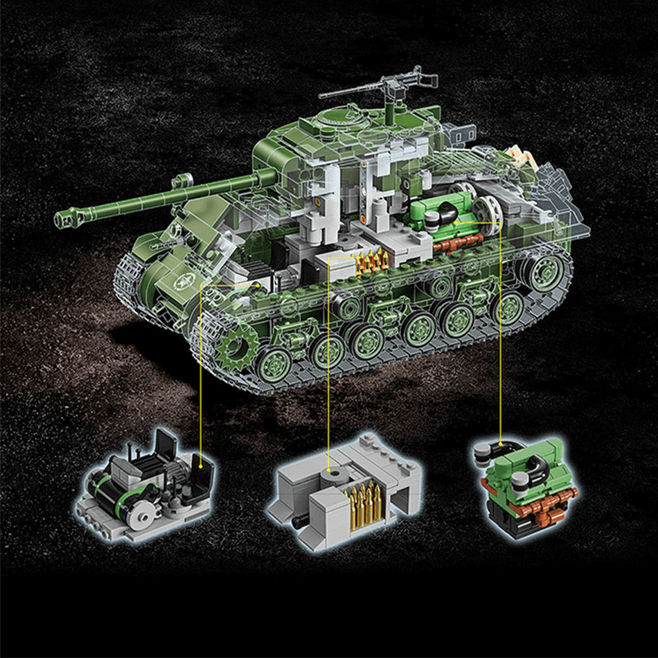 M4 Sherman Tank Model Kit - 1681 Pieces