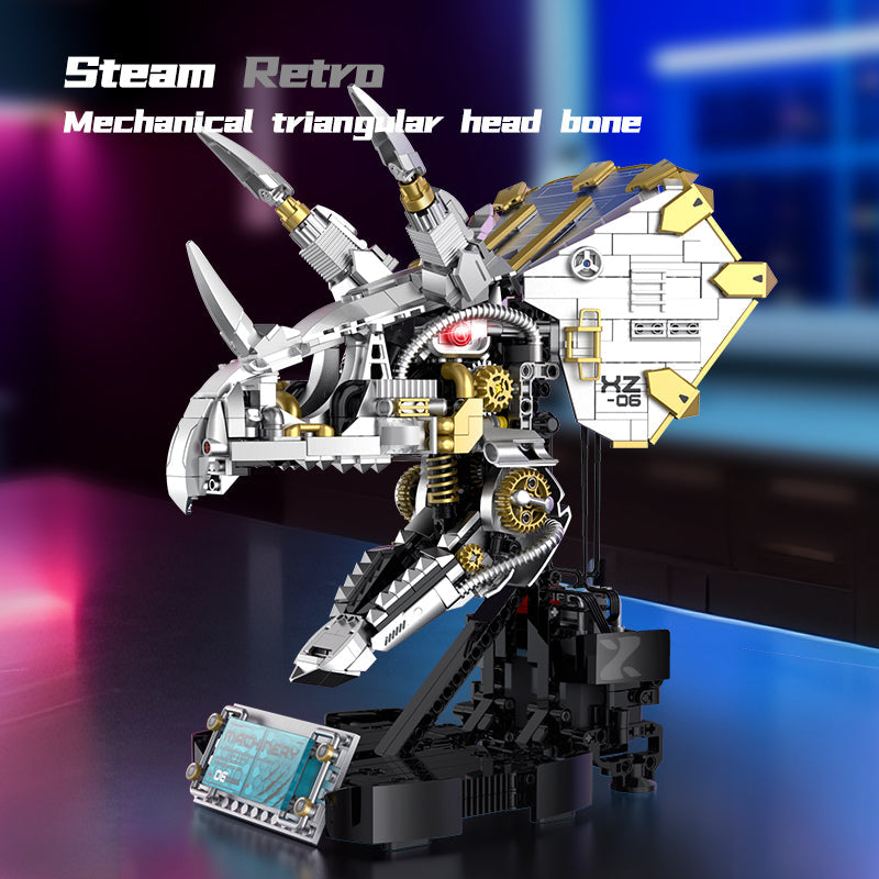 Cyber Triceratops Head Model | 928 Pieces