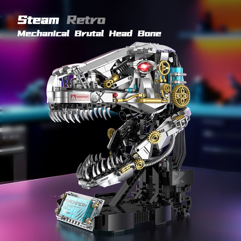Cyber T-Rex Head Model Kit | 918 Pieces