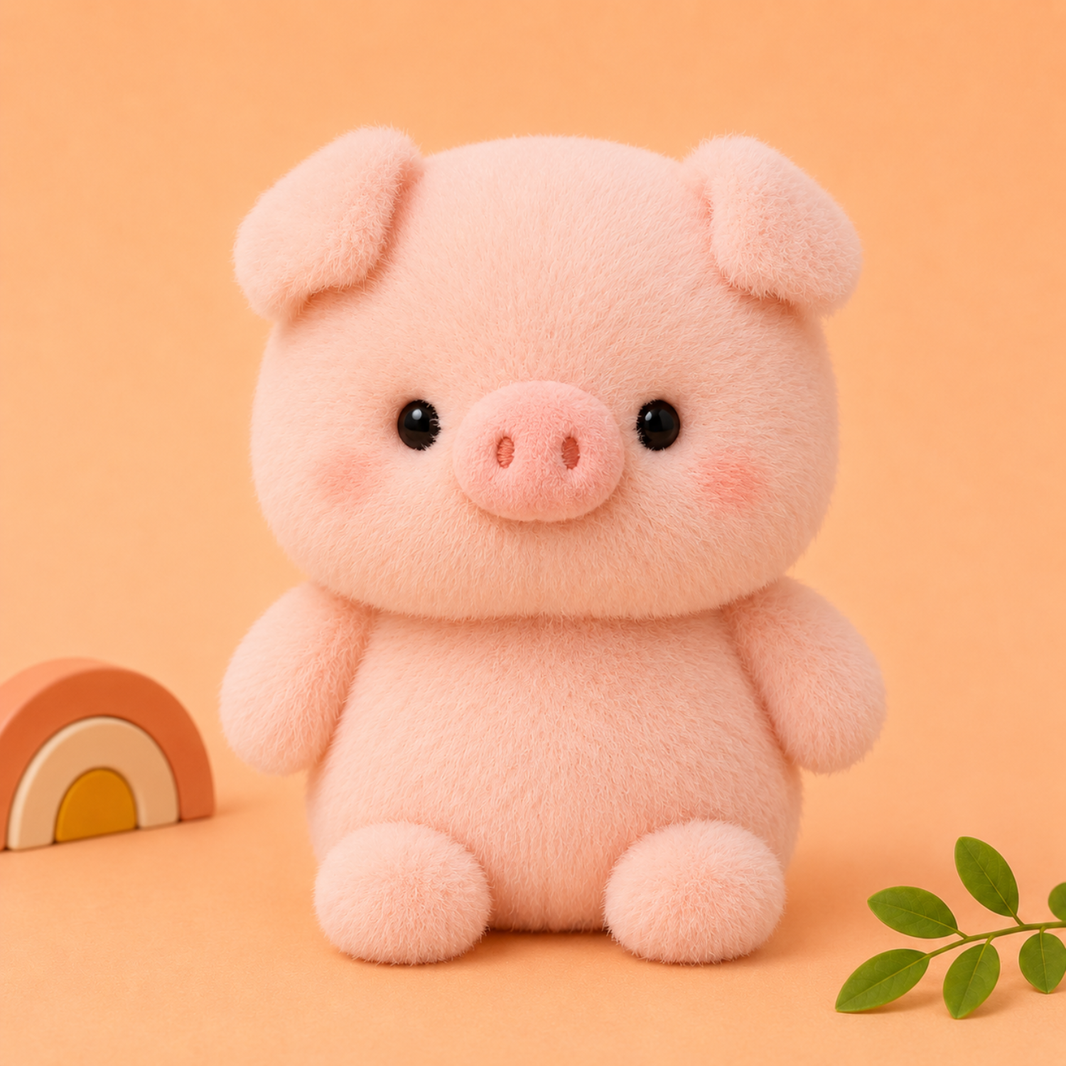 Mojibricks 15CM Kawaii Petal Piggy Plushie – Ultra-Soft Pink Snout Companion & Sweet Tabletop Ornament – Perfect Birthday or Christmas Gift for Kids