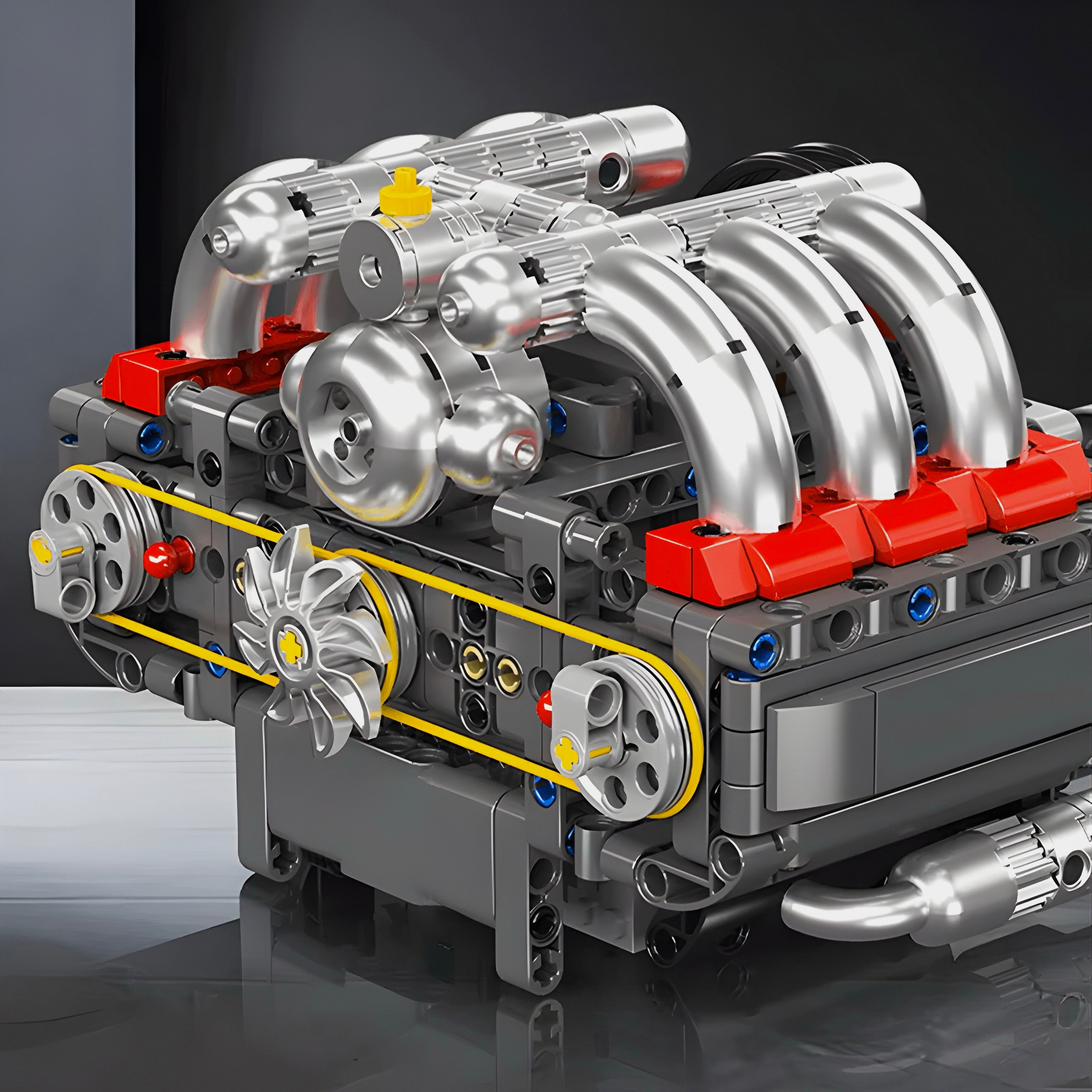Motorized 6-Cylinder Engine Kit | 608 Pieces