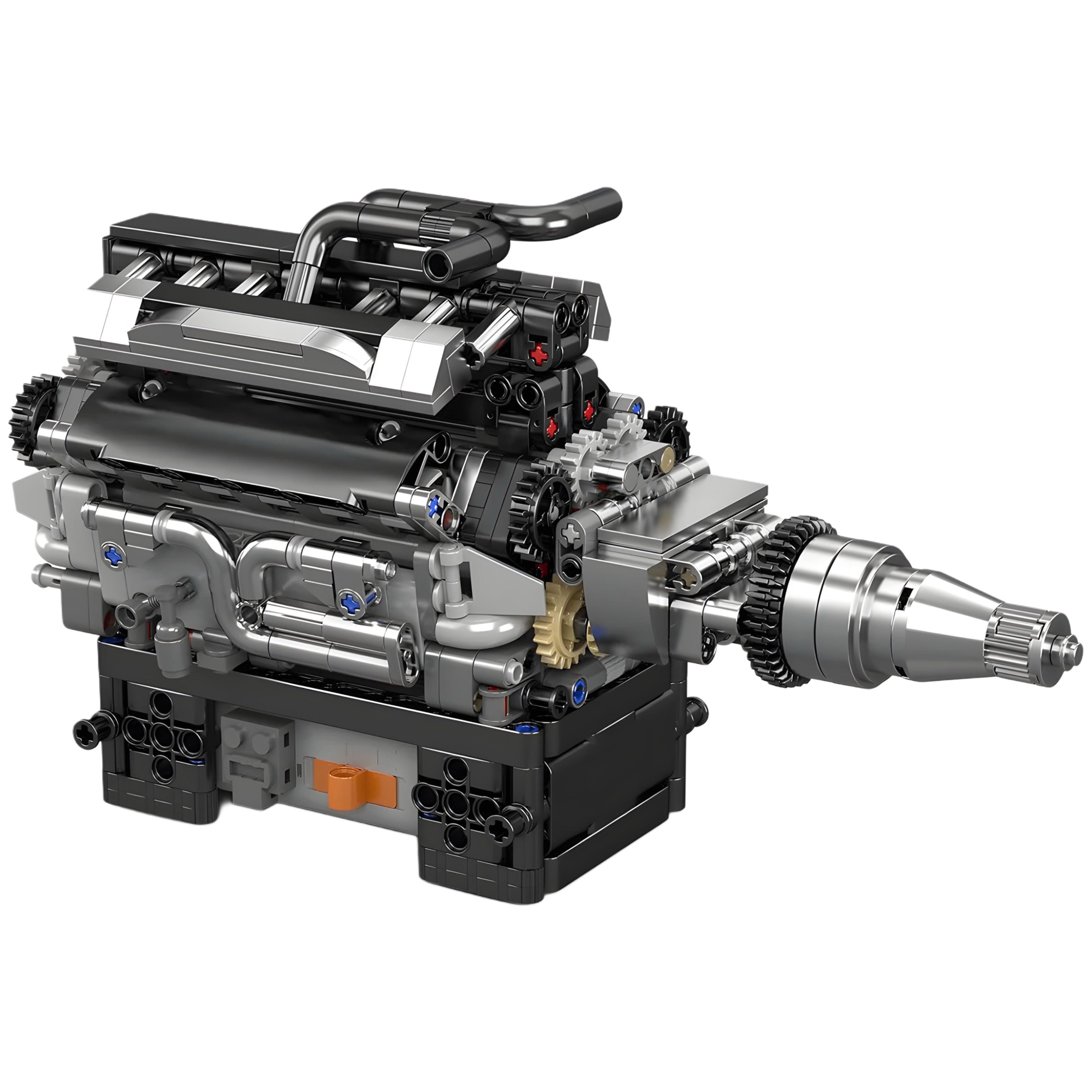 Motorized British Luxury V12 Engine - MOC Building Kit - 734 Pcs