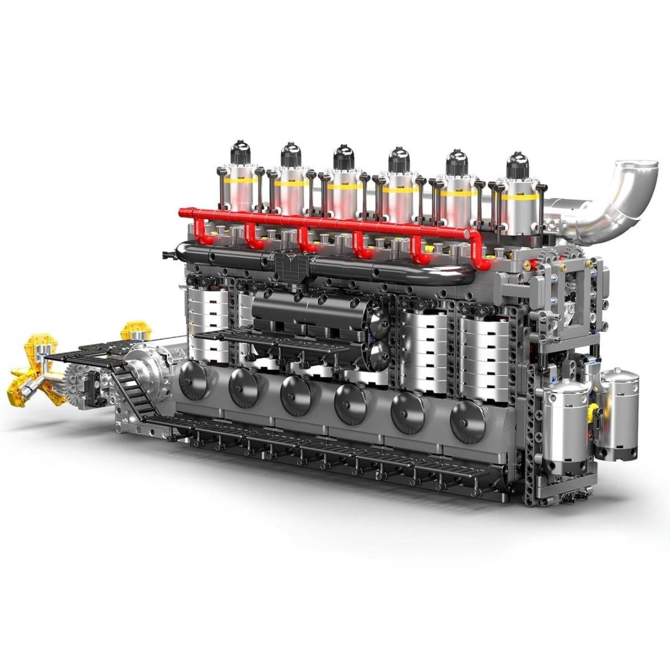 Dual Propeller Marine Diesel Engine - MOC Building Kit - 3222 Pcs