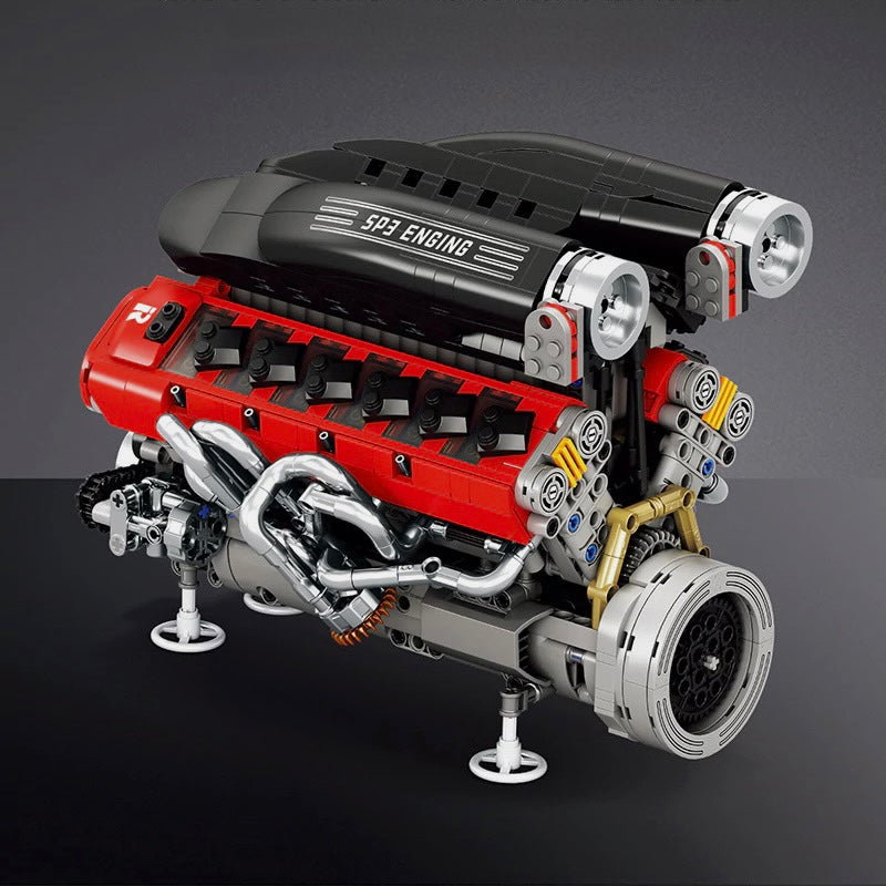 Italian V12 Hypercar Engine - MOC Building Kit - 1240 Pcs