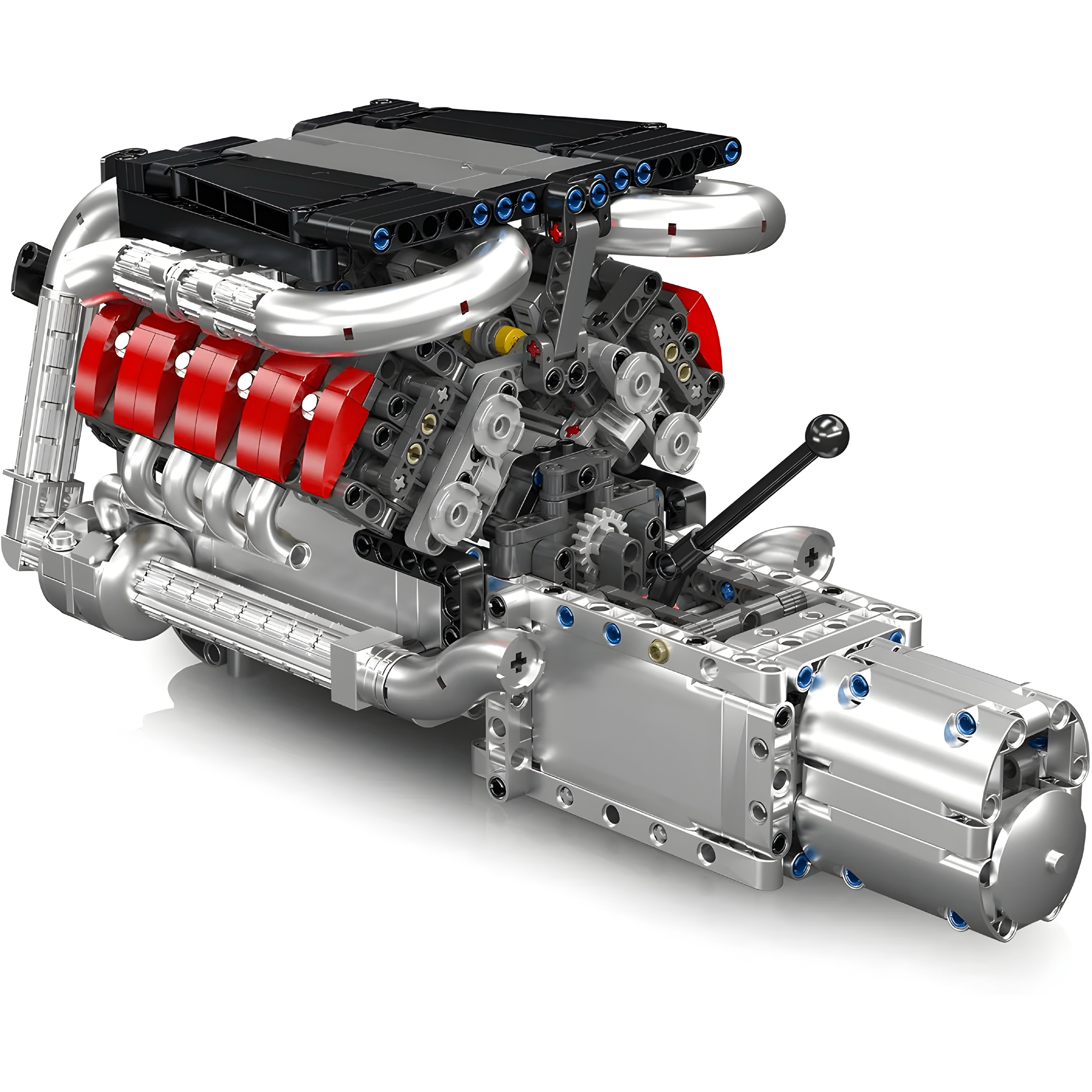 Motorized German V8 Engine & Transmission - MOC Building Kit - 1168 Pcs