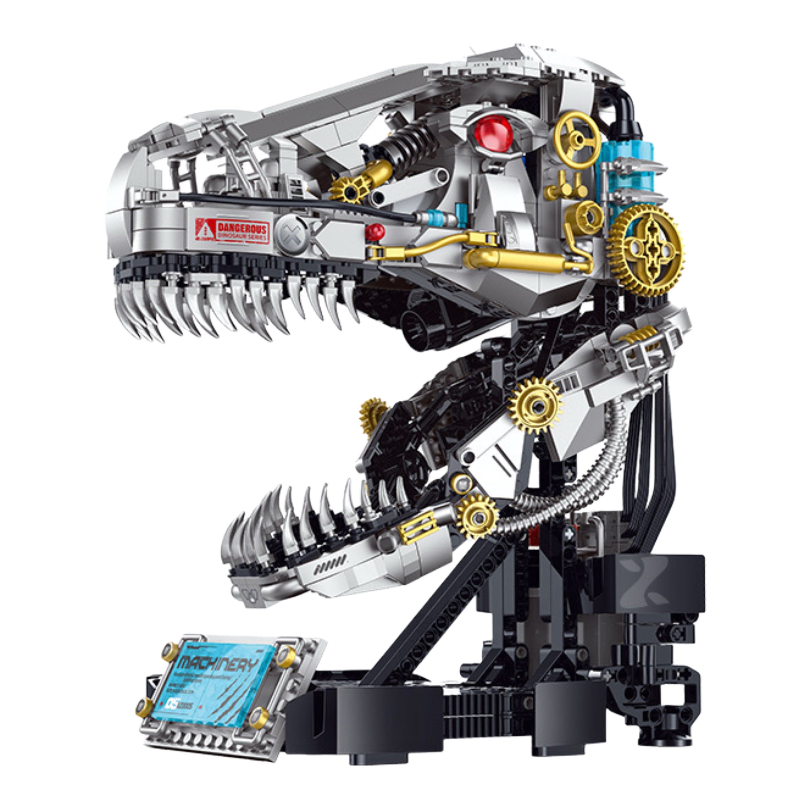 Cyber T-Rex Head Model Kit | 918 Pieces