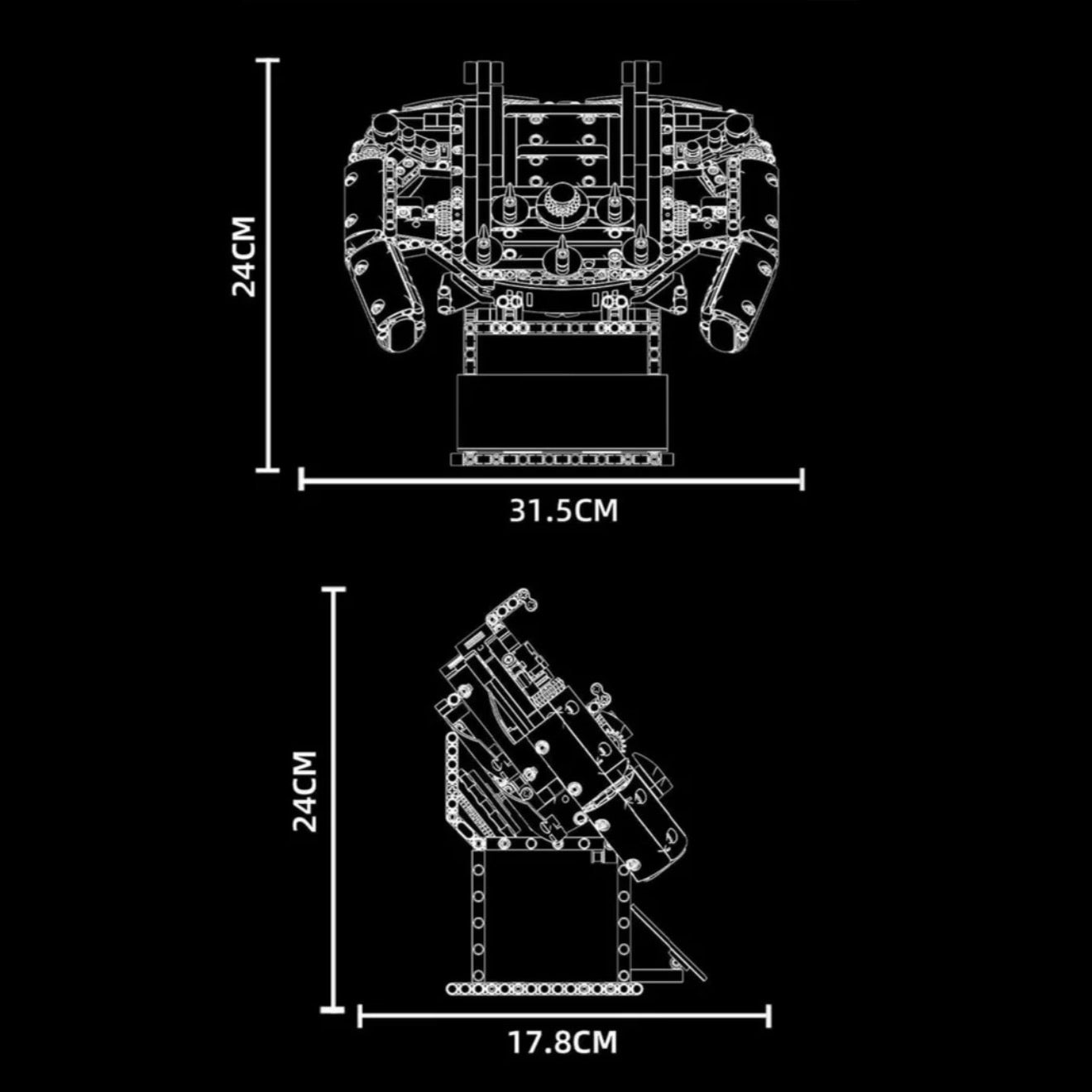 1:1 Scale Grand Prix Steering Wheel - MOC Building Kit - 834 Pcs
