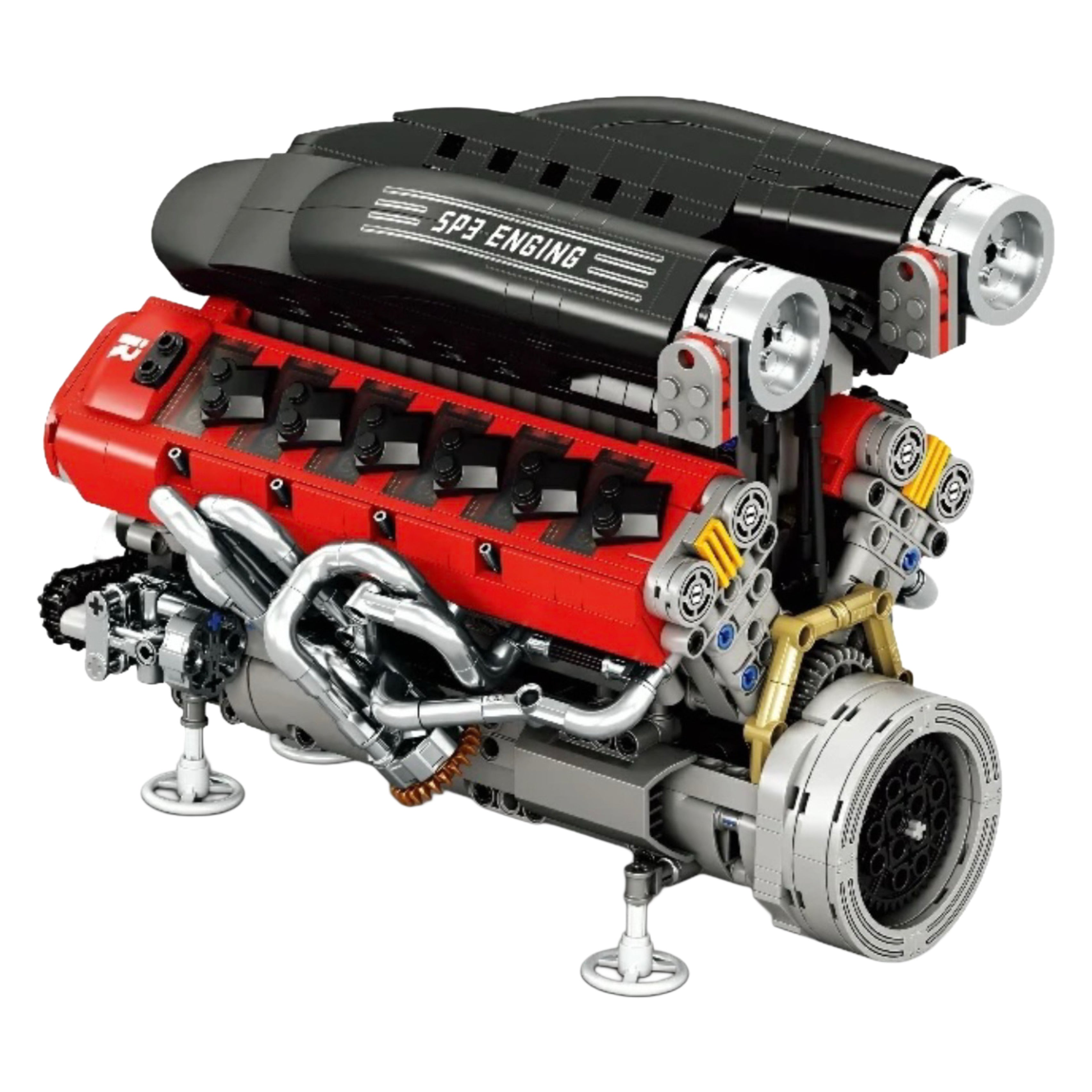 Italian V12 Hypercar Engine - MOC Building Kit - 1240 Pcs