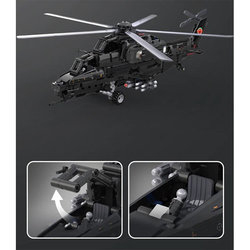 992-Piece Remote-Controlled CAIC Z-10 Helicopter