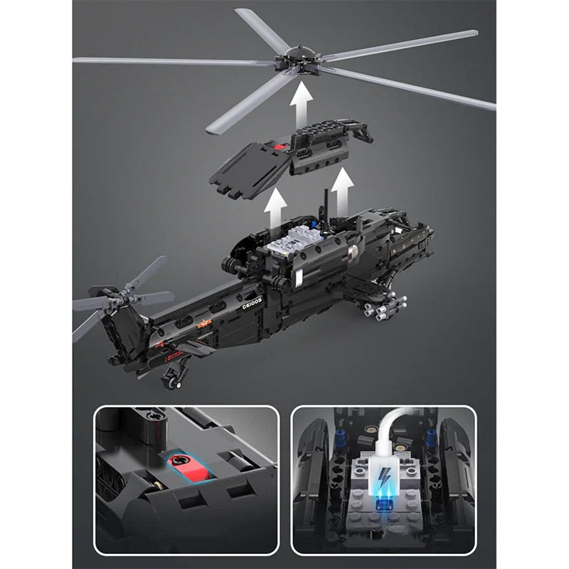 992-Piece Remote-Controlled CAIC Z-10 Helicopter