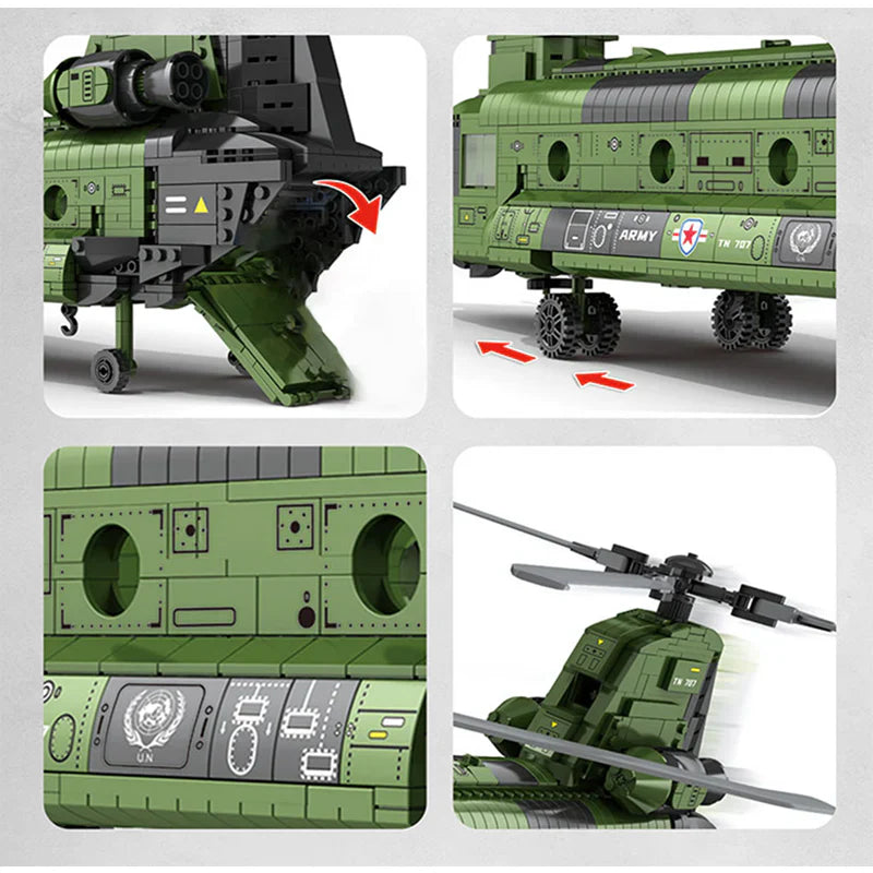 CH-47 Transport Helicopter Model Kit | 1622 Pieces