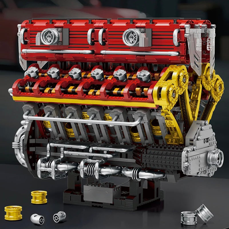 Ultimate Italian V12 Supercar Engine - MOC Building Kit - 4720 Pcs