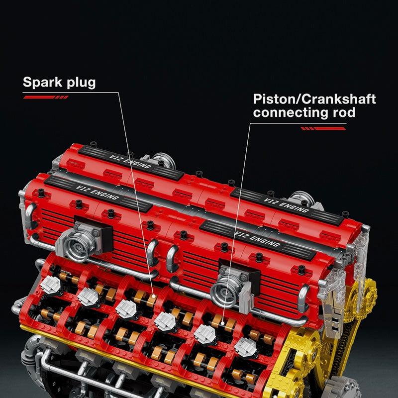 Ultimate Italian V12 Supercar Engine - MOC Building Kit - 4720 Pcs