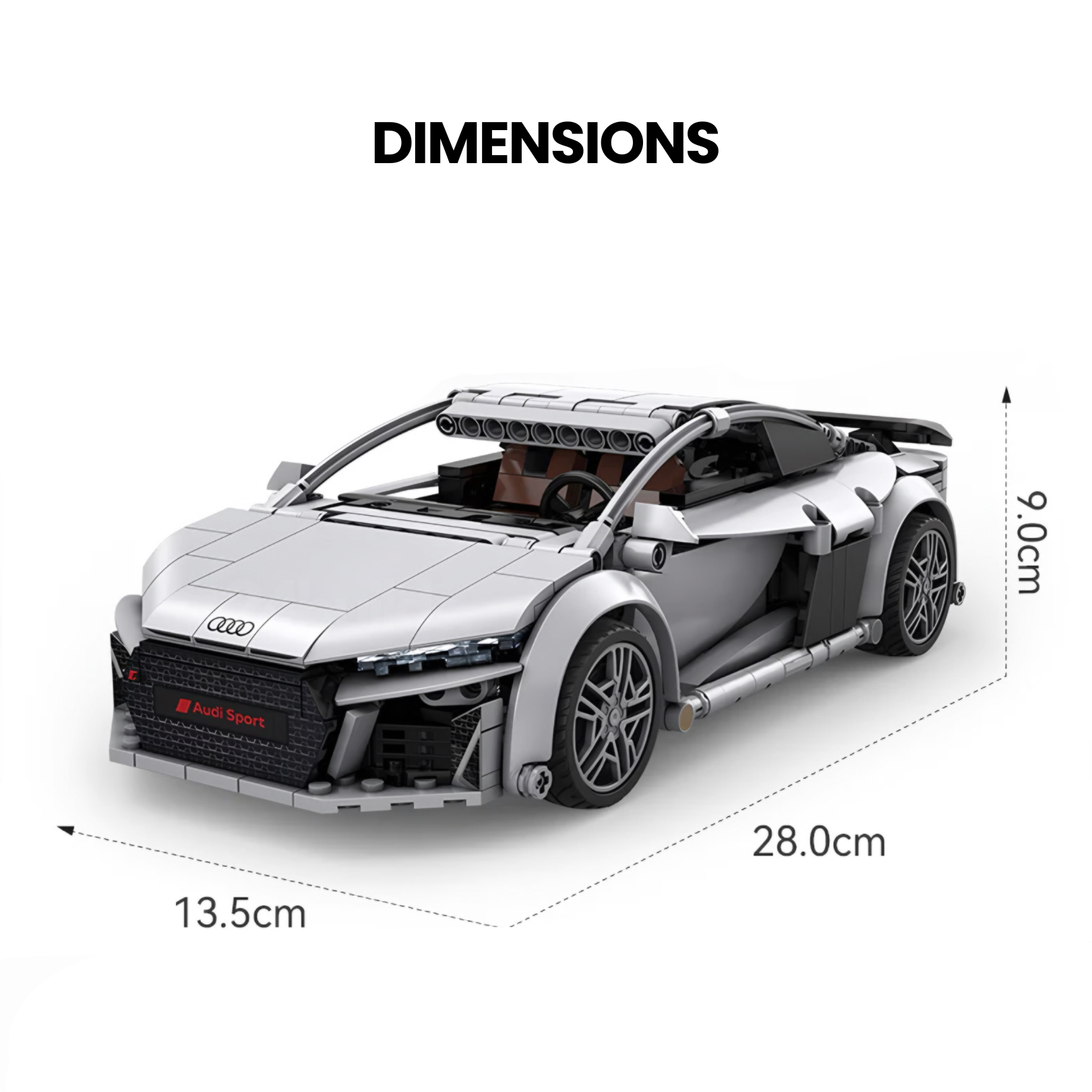 Remote-Controlled Audi R8 Coupe Model Kit | 538 Pieces