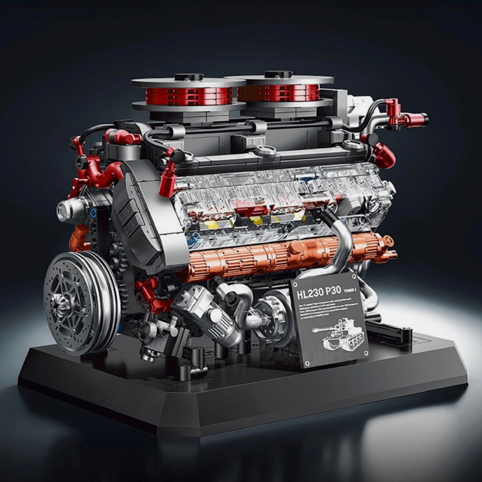 V12 Heavy Tank Engine Model Kit | 1238 Pieces