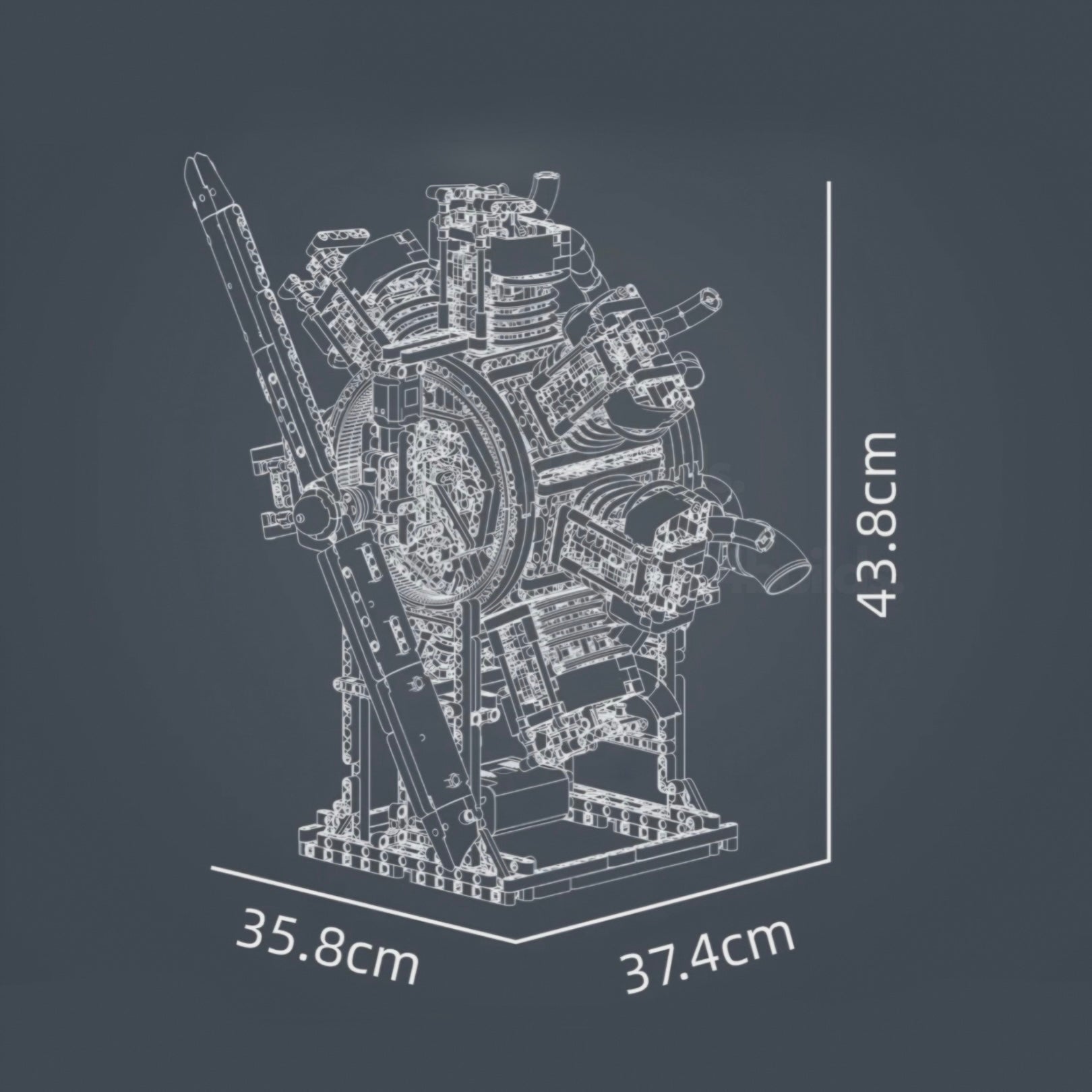 Ultimate Radial Aircraft Engine Kit | 3090 Pieces