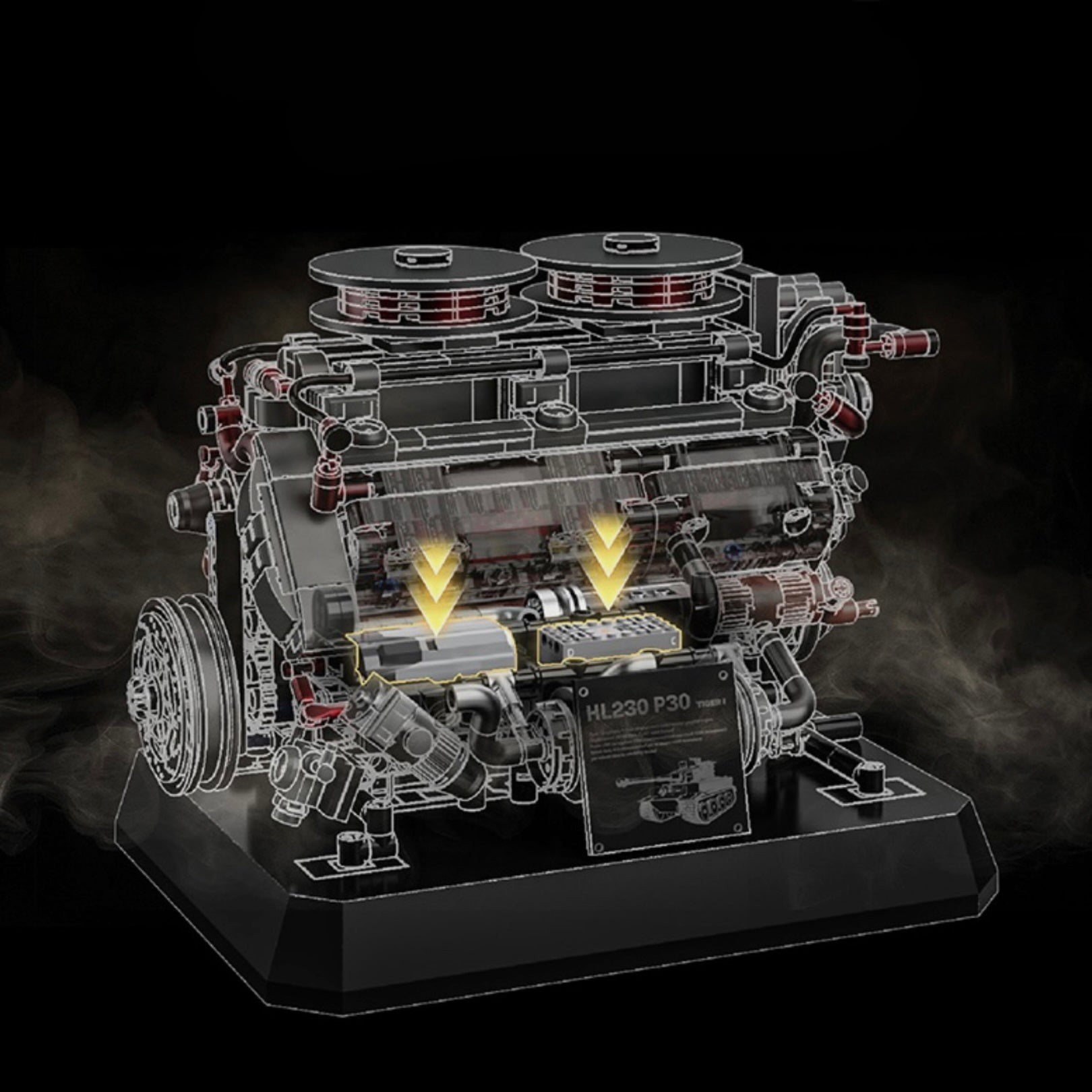 V12 Heavy Tank Engine Model Kit | 1238 Pieces