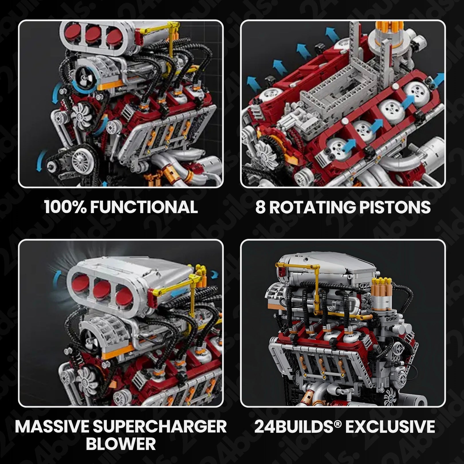 Powerful V8 American Engine Model | 2348 Pieces