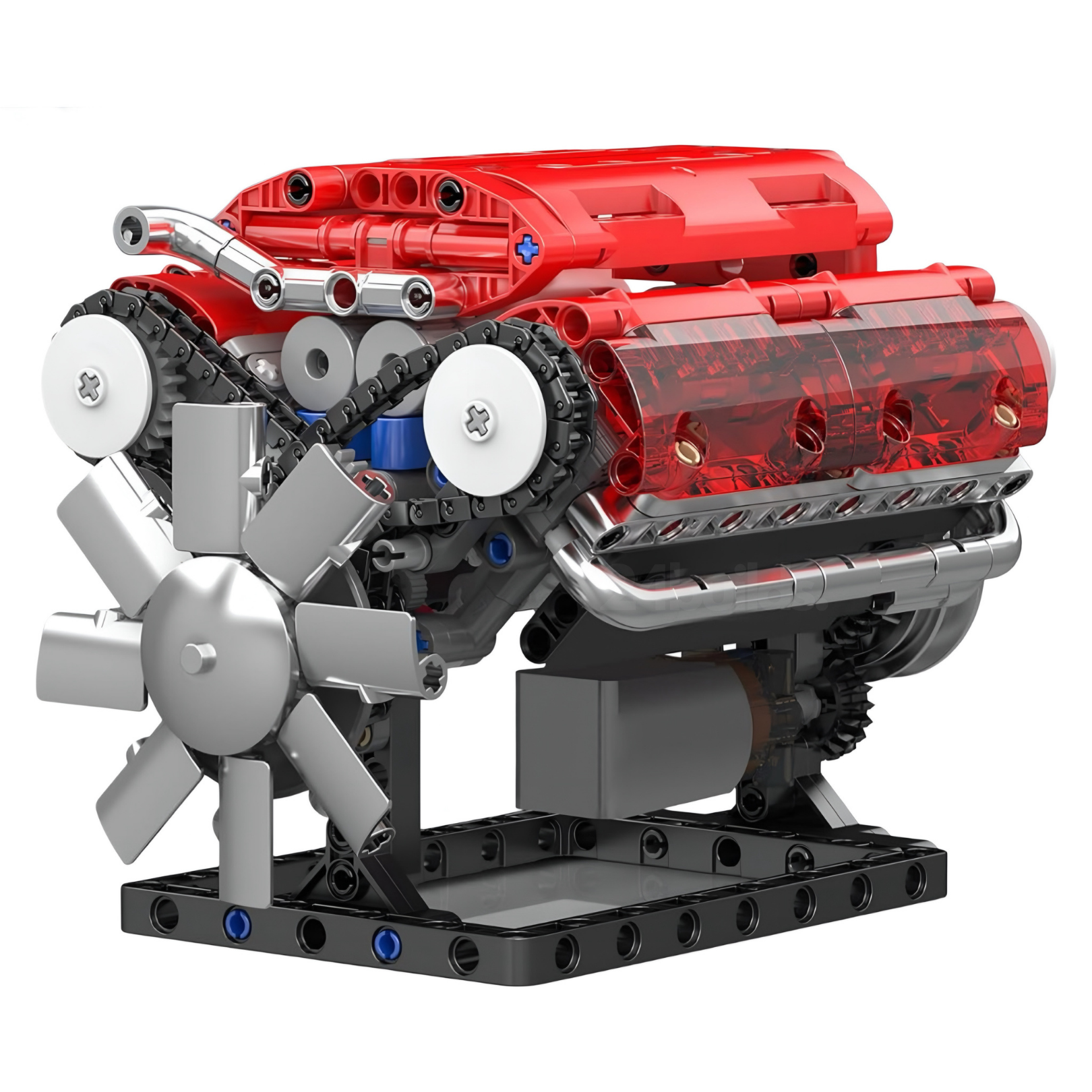 Red Edition V8 Engine Model Kit | 534 Pieces with Motorized Function