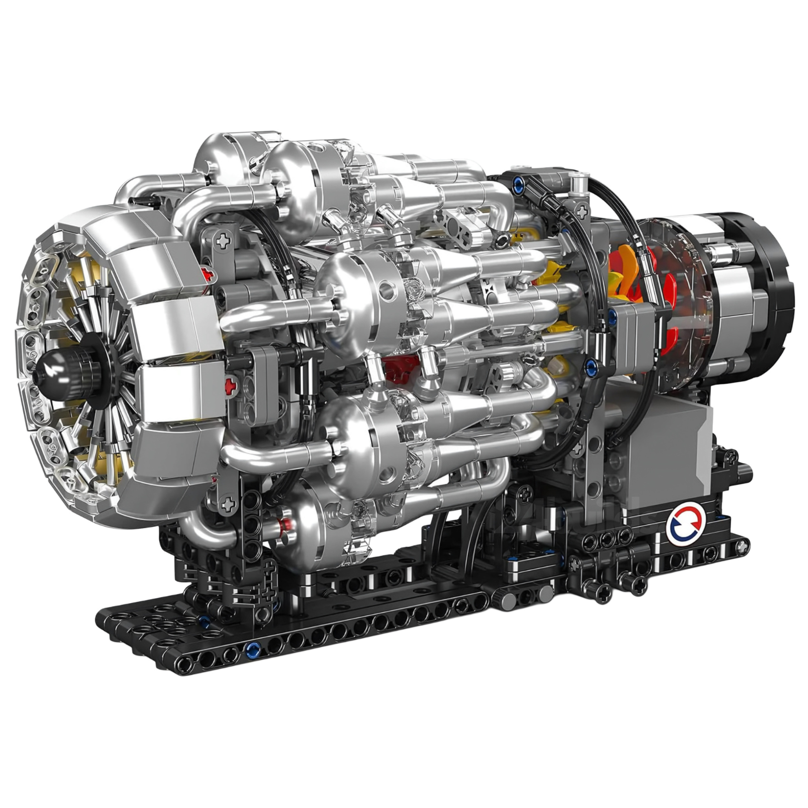 1214-Piece Motorized Turbojet Engine Kit