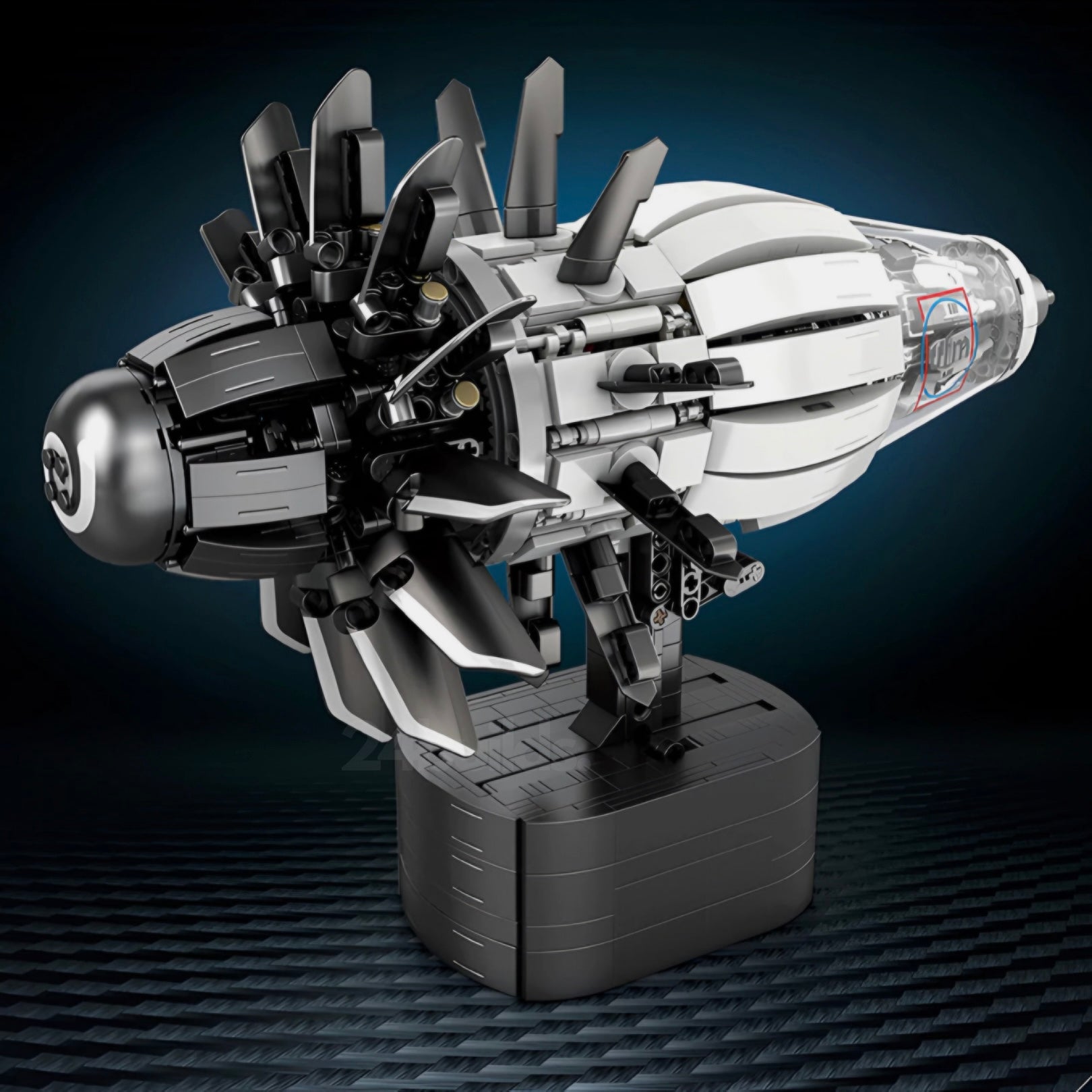 1354-Piece Motorized Aircraft Engine Model