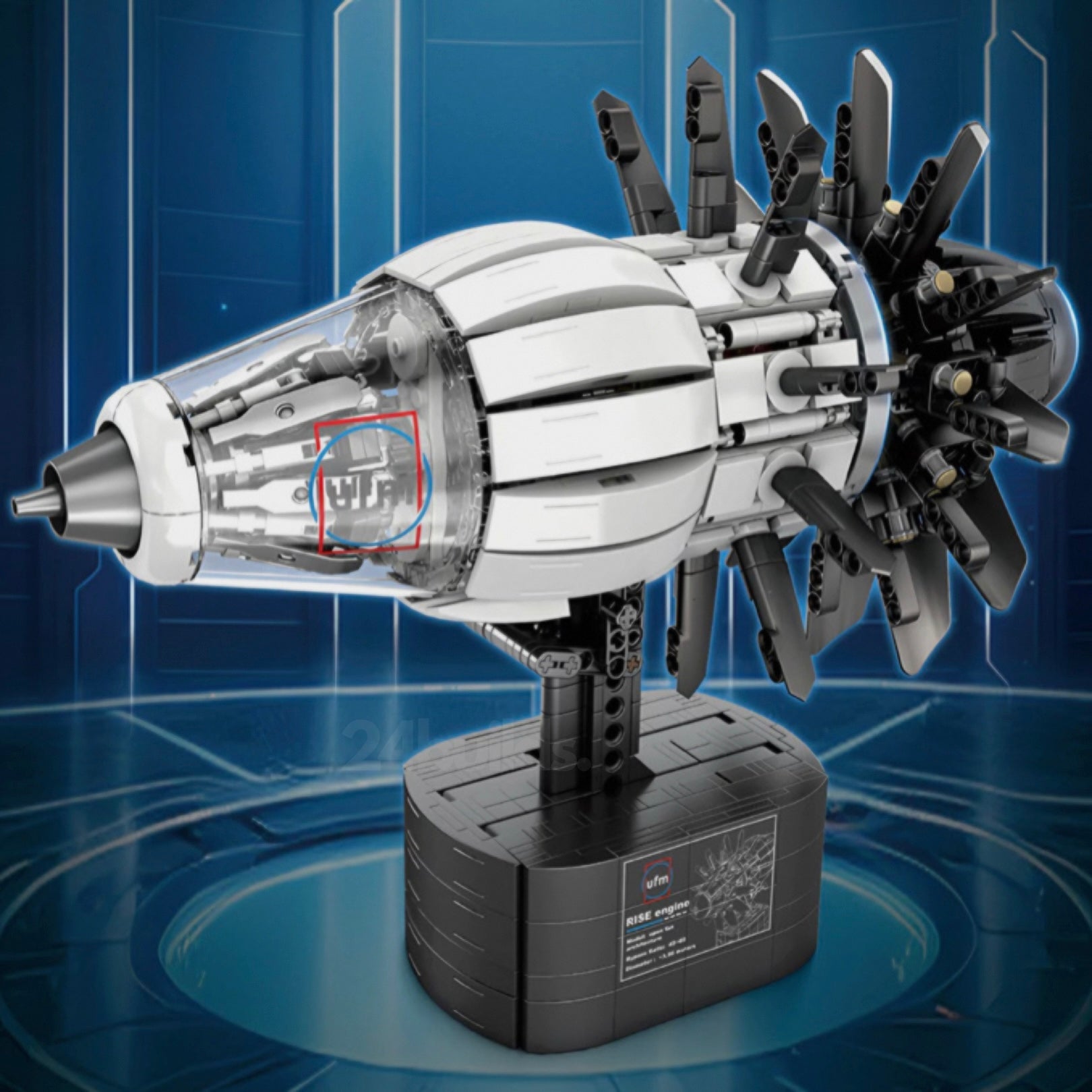 1354-Piece Motorized Aircraft Engine Model