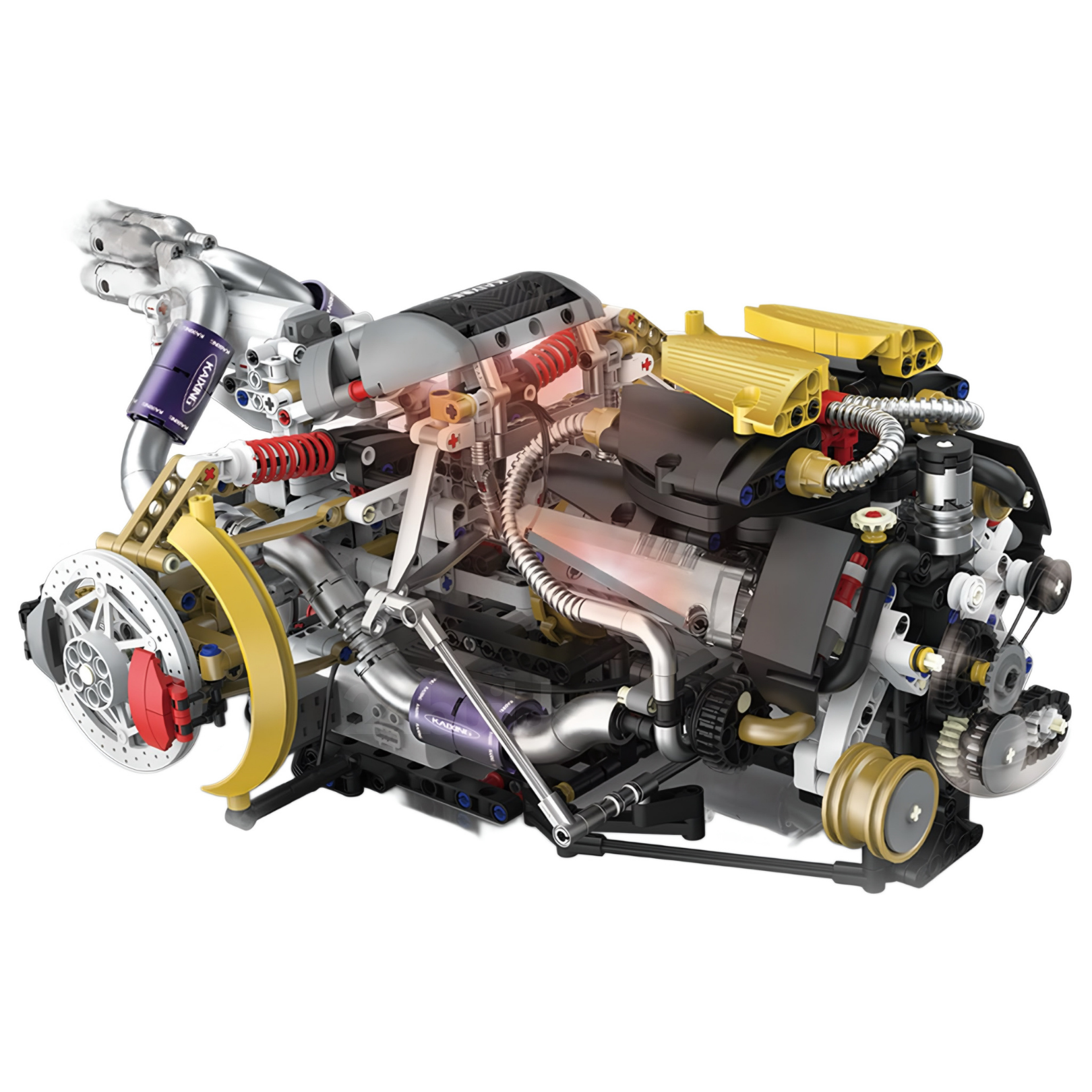 V8 Supercar Rear Powertrain - MOC Building Kit - 1394 Pcs